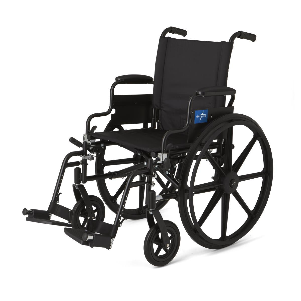 Excel K4 Wheelchair with Removable Desk Length Arms - 18 Inch Black - Lightweight Transport Chair for Home, Office & Travel Use
