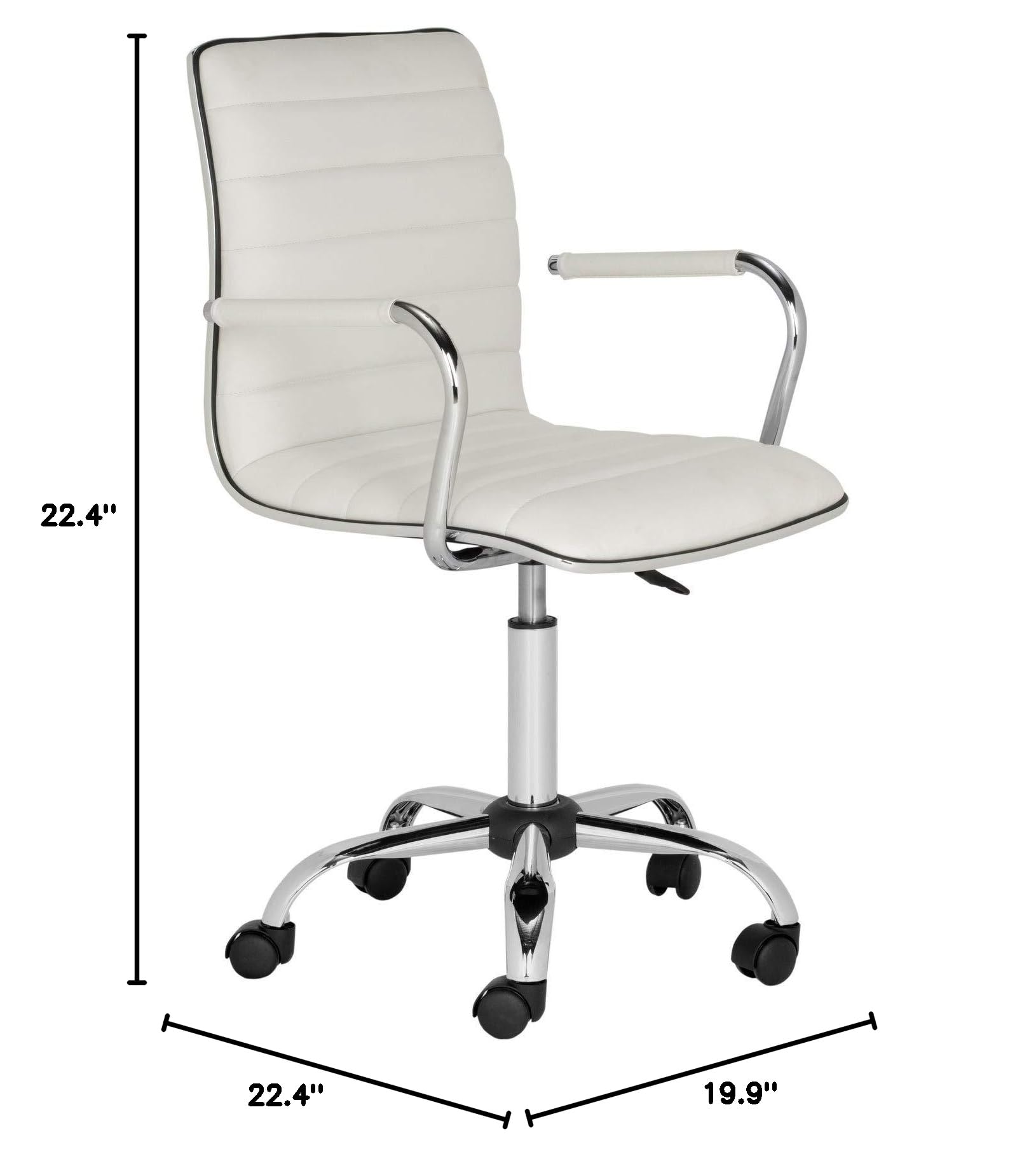 Ergonomic White Adjustable Height Office Chair - 22.4