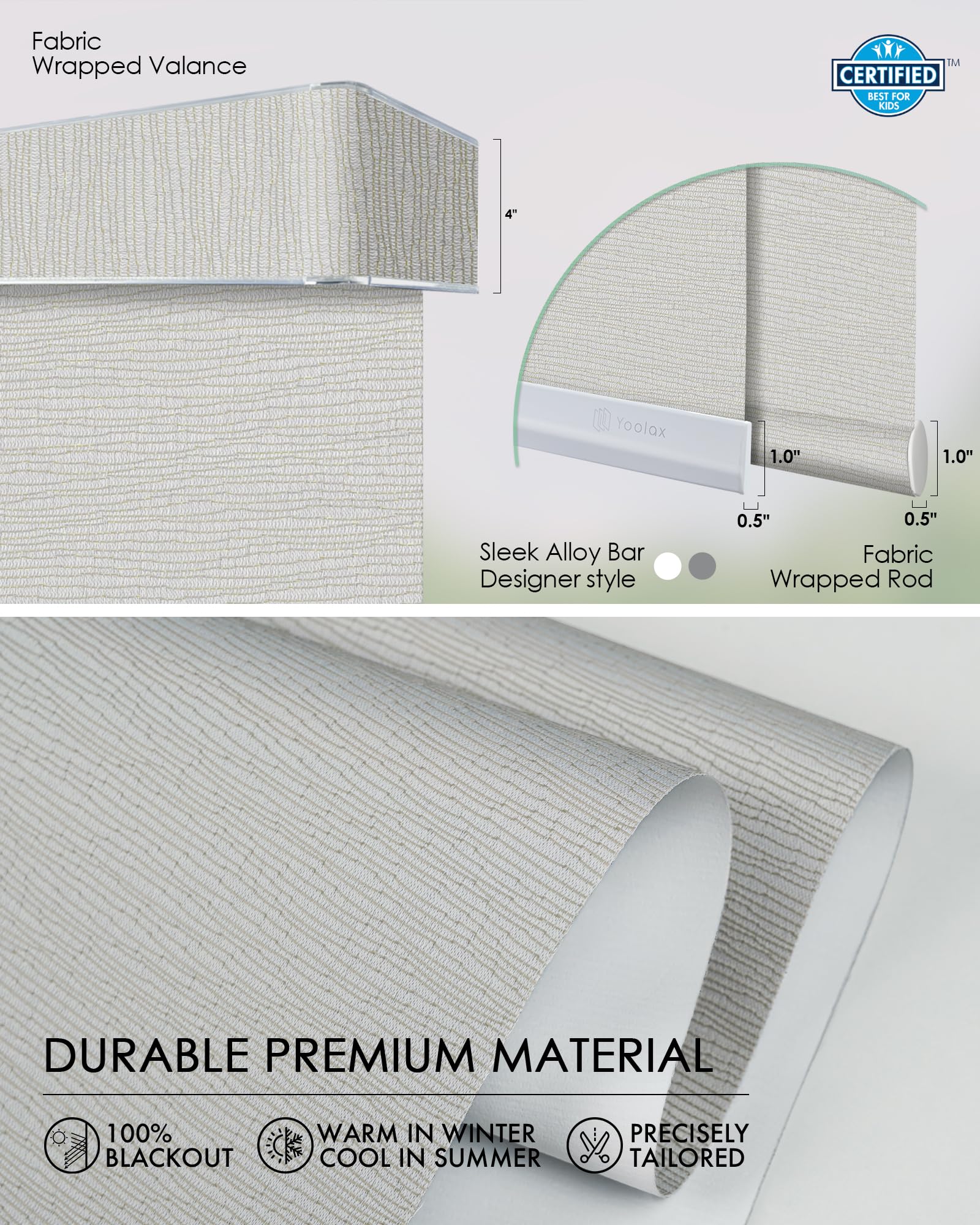 Yoolax Custom XL Smart Motorized Sliding Blinds - Alexa Compatible Blackout Vertical Shades for Glass Doors, Patio & Closet - Foggy Thread Gray | Perfect for Home Automation, Privacy & Light Control