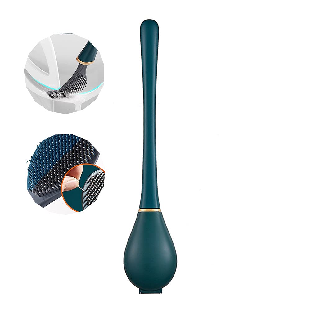 Wall Mounted Toilet Brush Set with Holder - Deep Cleaning Silicone Bowl Brush, Automatic Open/Close Design, Water Drop Shape for Bathroom Hygiene (3-Pack) - Perfect for Home, Office & RV Use
