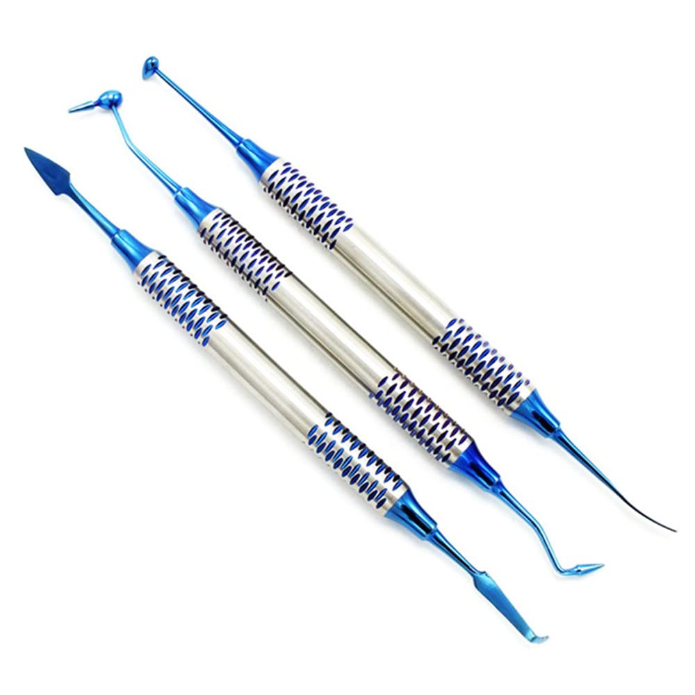 6-Piece Dental Resin Filling Kit - Titanium Plated Composite Resin Spatula Set with Thick Handle for Aesthetic Tooth Restoration | Professional Dental Tools for Dentists & DIY Home Repair