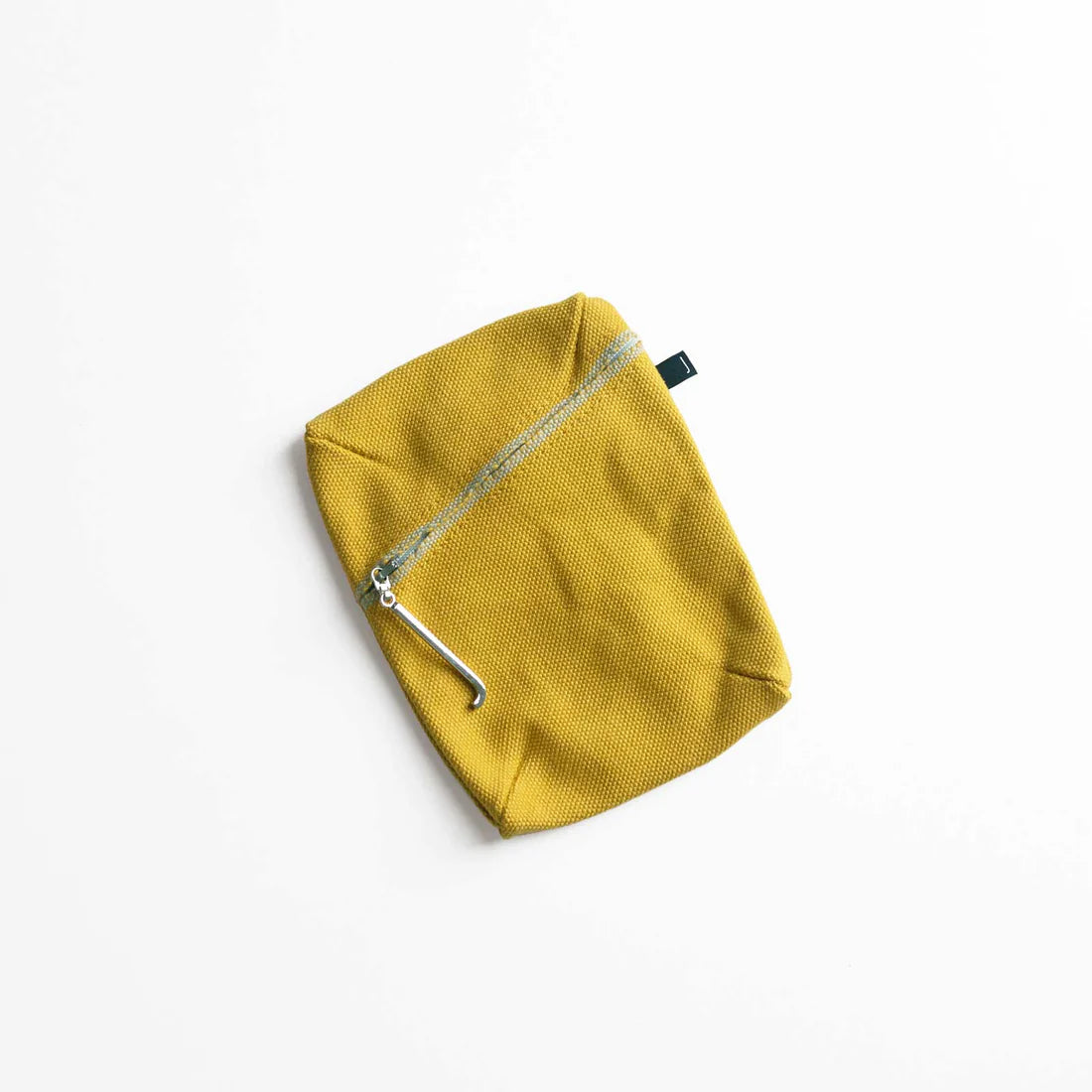 Kurashiki Hampu Canvas Pouch Small Size Mustard Yellow - Japanese Vintage Style Pouch for Travel, Makeup & Daily Essentials
