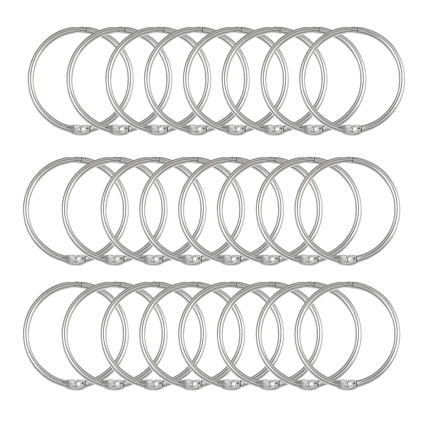 24 Pack Rustproof Stainless Steel Shower Curtain Rings - Decorative Metal Hooks for Bathroom Shower Rods | Durable & Stylish Bath Accessories for Home, Hotel, and Apartment Use