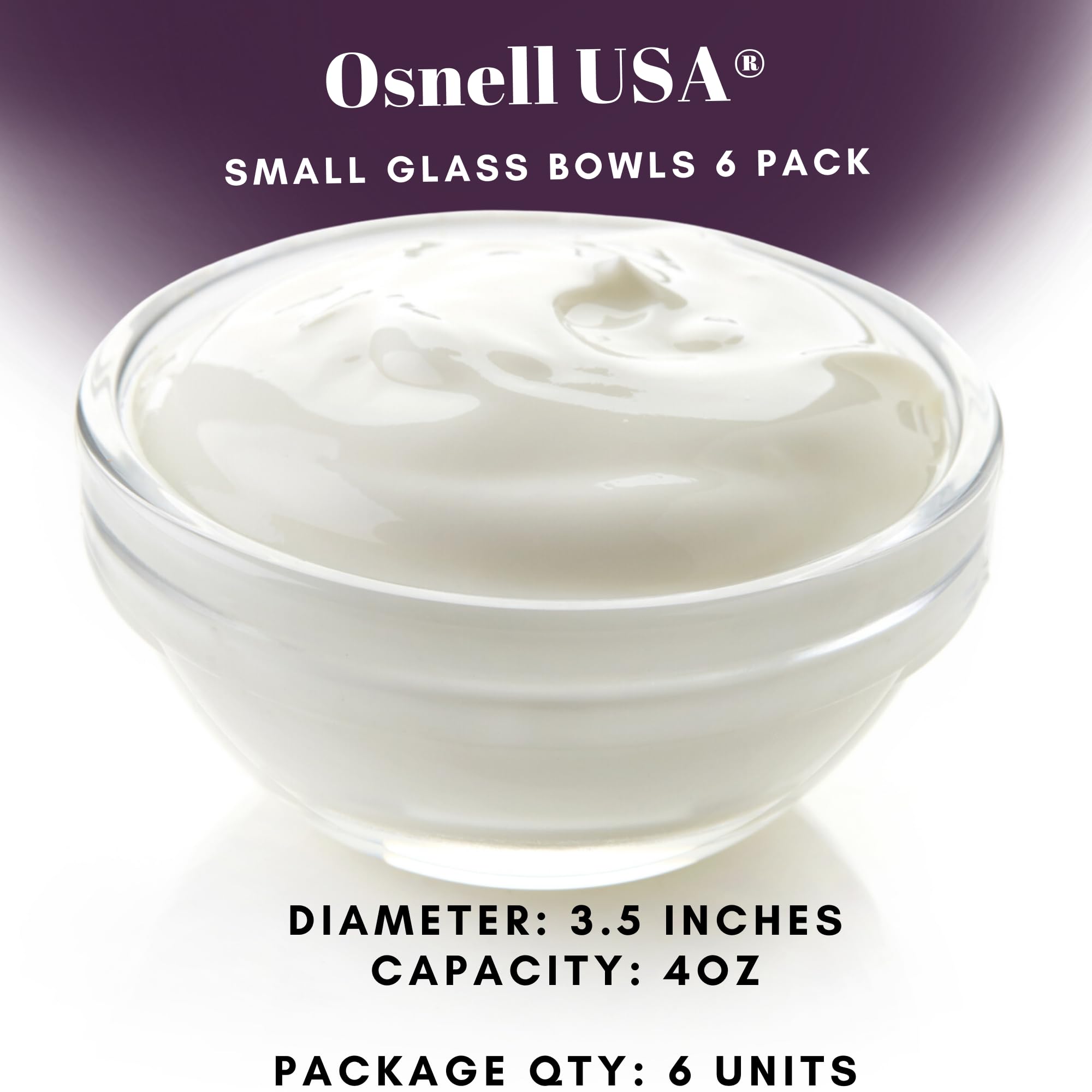 4 oz Small Glass Prep Bowls for Cooking & Baking - Microwave & Dishwasher Safe Glass Ramekins - Perfect for Meal Prep, Spice Mixing & Ingredient Organization (Pack of 6)