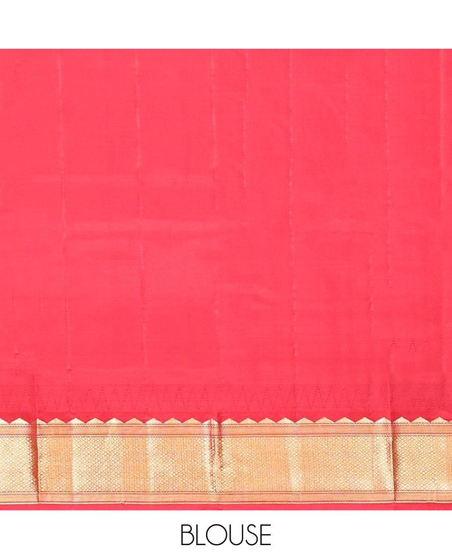 Blue Butta Silk Saree with Contrast Rekku Border, Banaras Jaal & Ogee Pattern Pallu - Elegant Indian Traditional Wear for Weddings, Festivals & Special Occasions