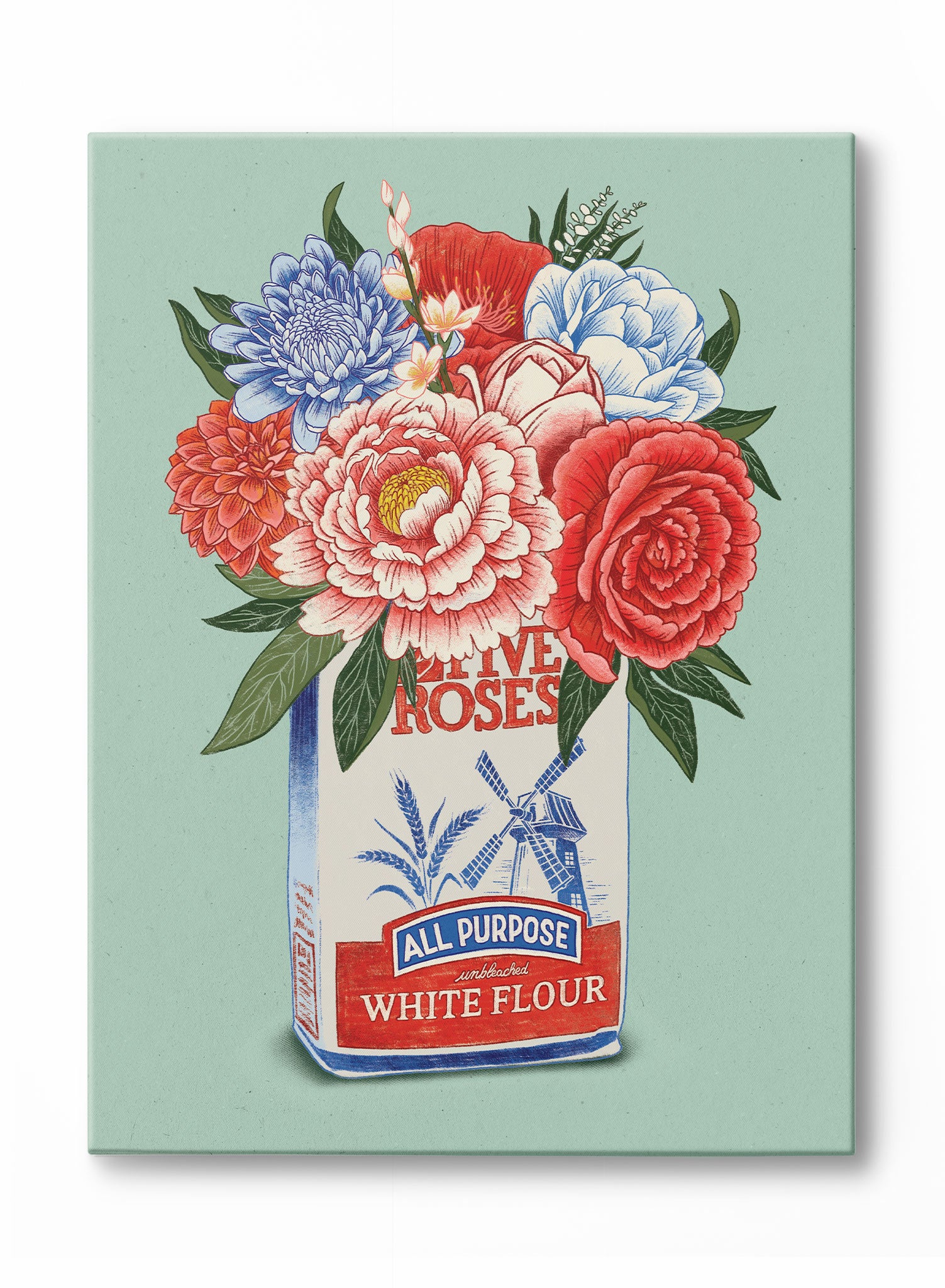 Montreal Bouquet Canvas Wall Art - Modern Floral Painting for Home & Office Decor - Perfect for Living Room, Bedroom, or Gift