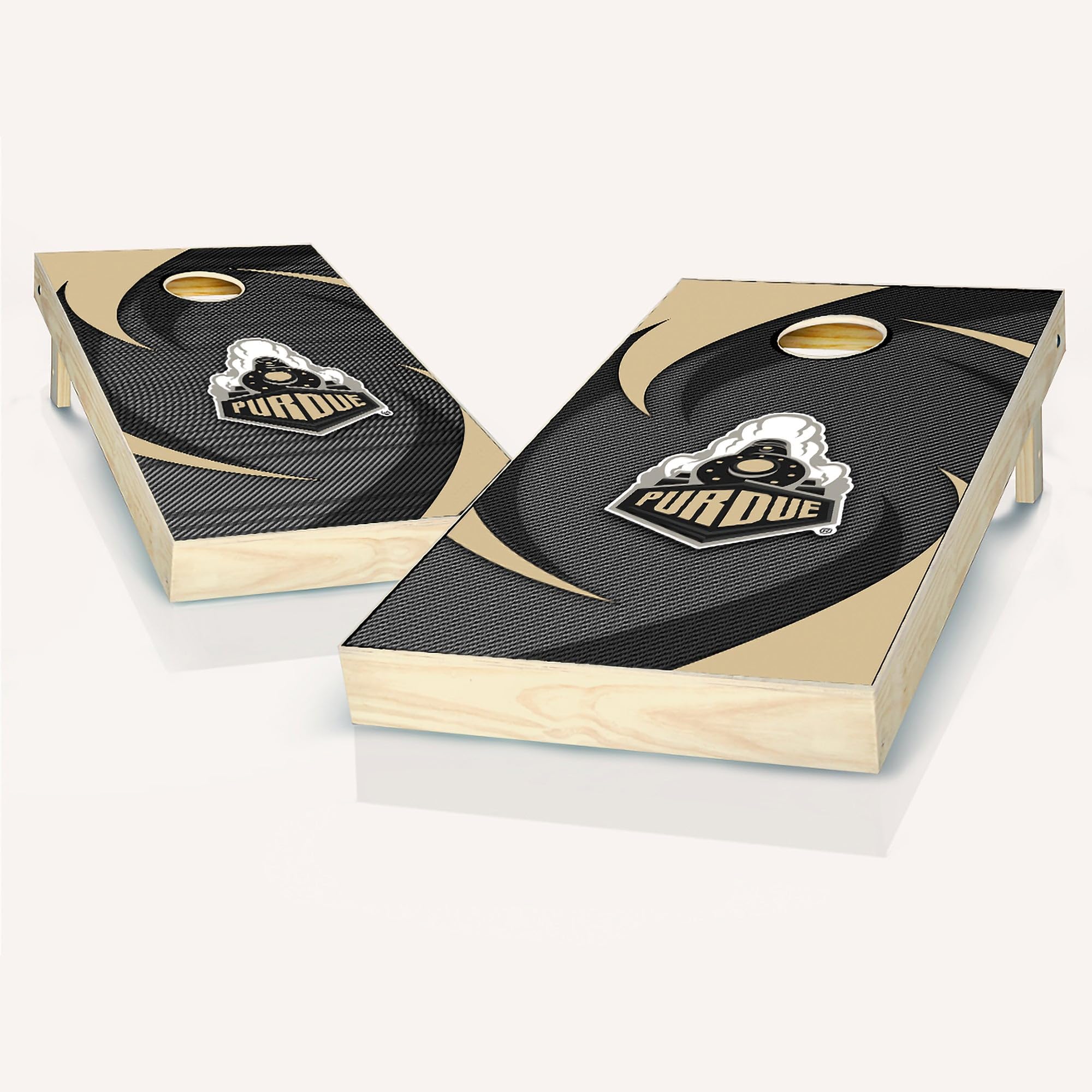 Purdue Themed Cornhole Board Set with Team Logo - Official Regulation Size for Tailgating, Backyard Parties & Outdoor Games - Skip's Garage Custom Design