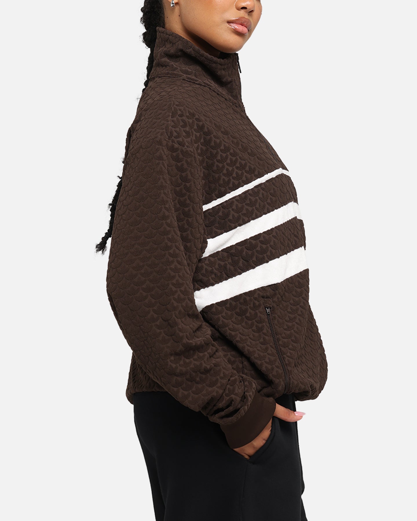 Adidas Monogram Track Top Jacket for Men - Dark Brown Athletic Running Jacket | Streetwear Fashion & Gym Workout Essential