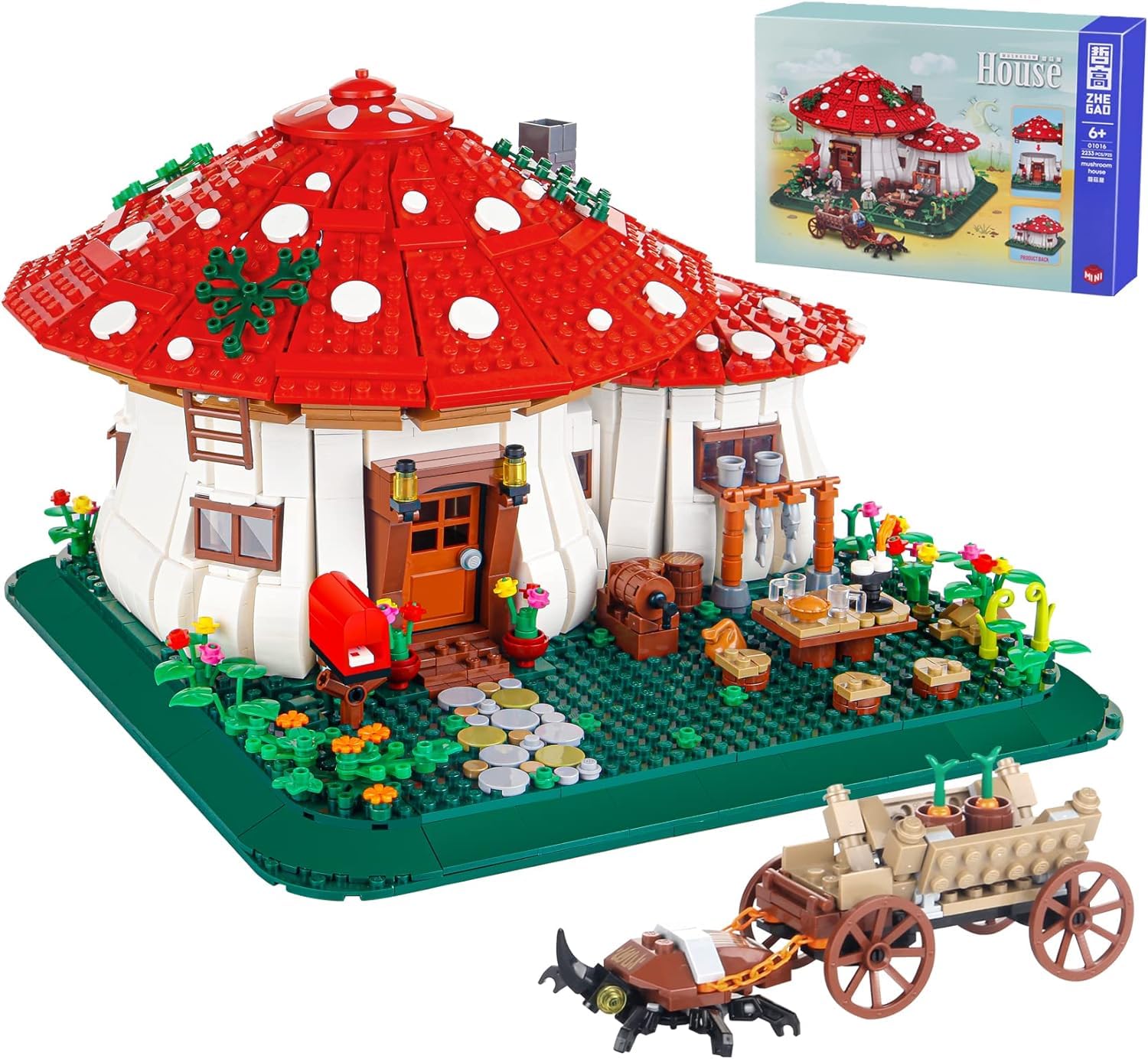 Mushroom House Building Blocks Kit - Creative Garden Tree House Bricks Model Set for Adults & Kids - Perfect for STEM Learning, Home Decor & Family Bonding Activities