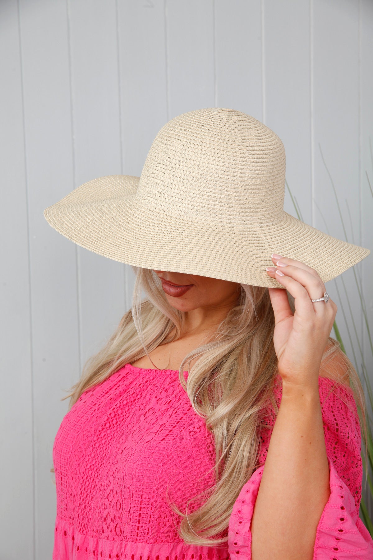 Shellie Straw Hat for Women - Natural Beige Wide Brim Summer Beach Hat - Perfect for Vacation, Outdoor, and Sun Protection