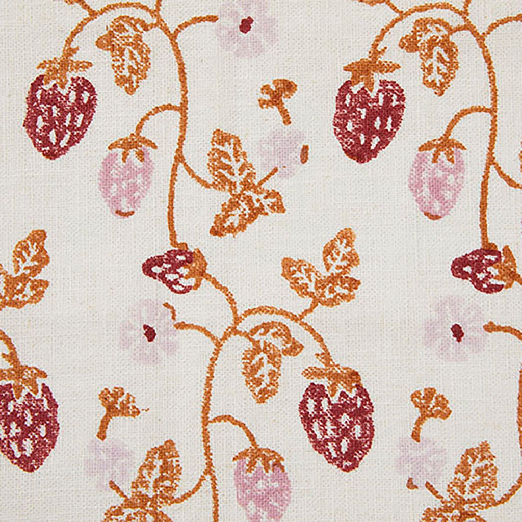 Strawberry Print Linen Cotton Blend Fabric - Soft & Durable Material for DIY Crafts, Home Decor & Quilting