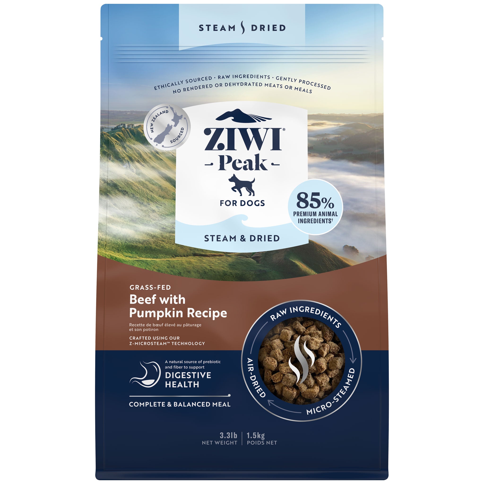 Ziwi Peak Air-Dried Beef Dog Food - High Protein Grain-Free Natural Dog Food for All Breeds & Ages - Perfect for Training, Travel & Everyday Meals