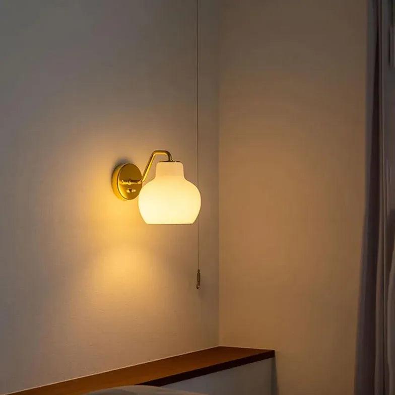 Nordic White Glass Wall Lights - Modern Minimalist Sconce for Living Room, Bedroom, and Hallway Lighting