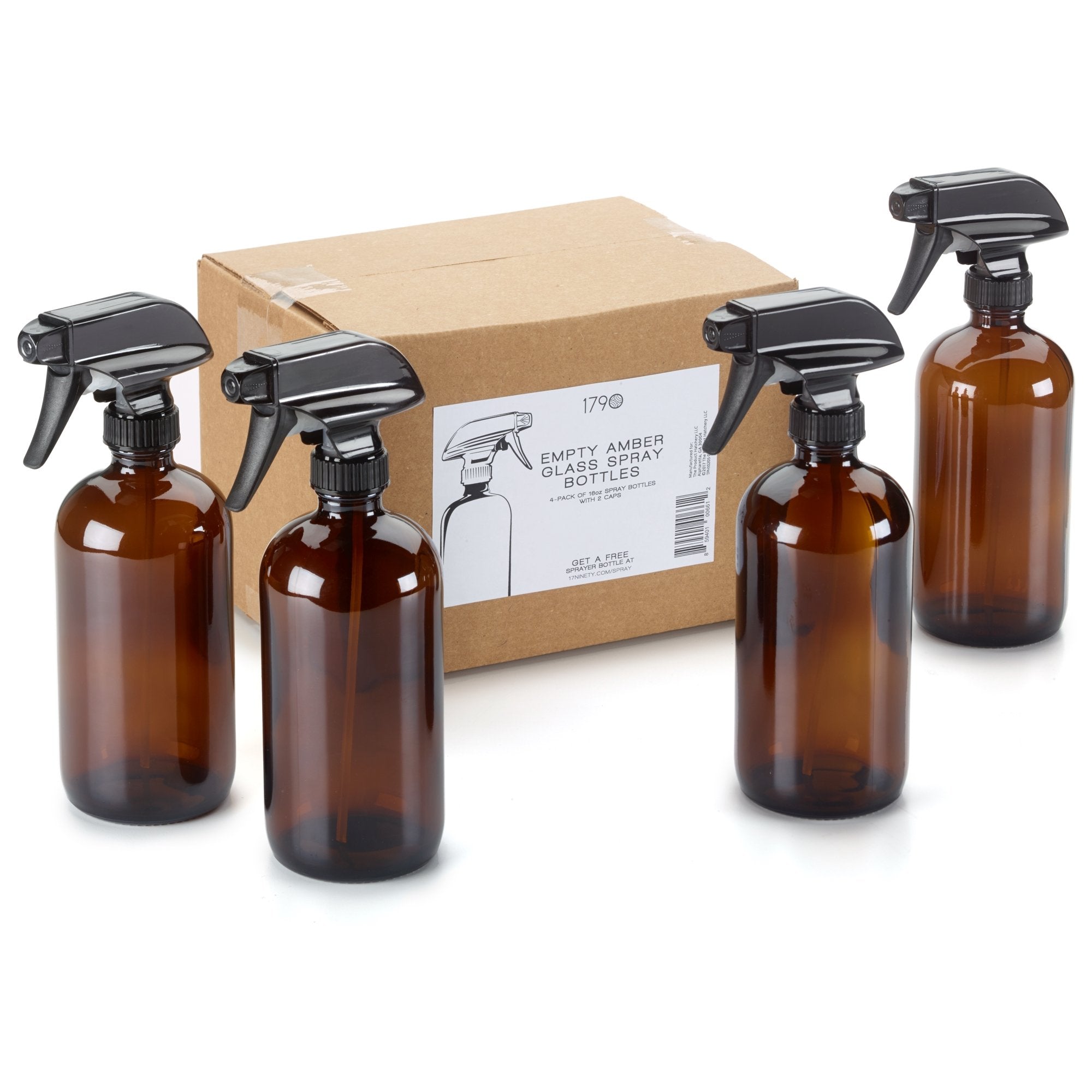 16oz Amber Glass Spray Bottles with Labels, Caps & Funnel - BPA Free Boston Round Bottle for Essential Oils, Cleaning, Hair Care & DIY Solutions - Perfect for Home, Kitchen, Salon & Travel Use