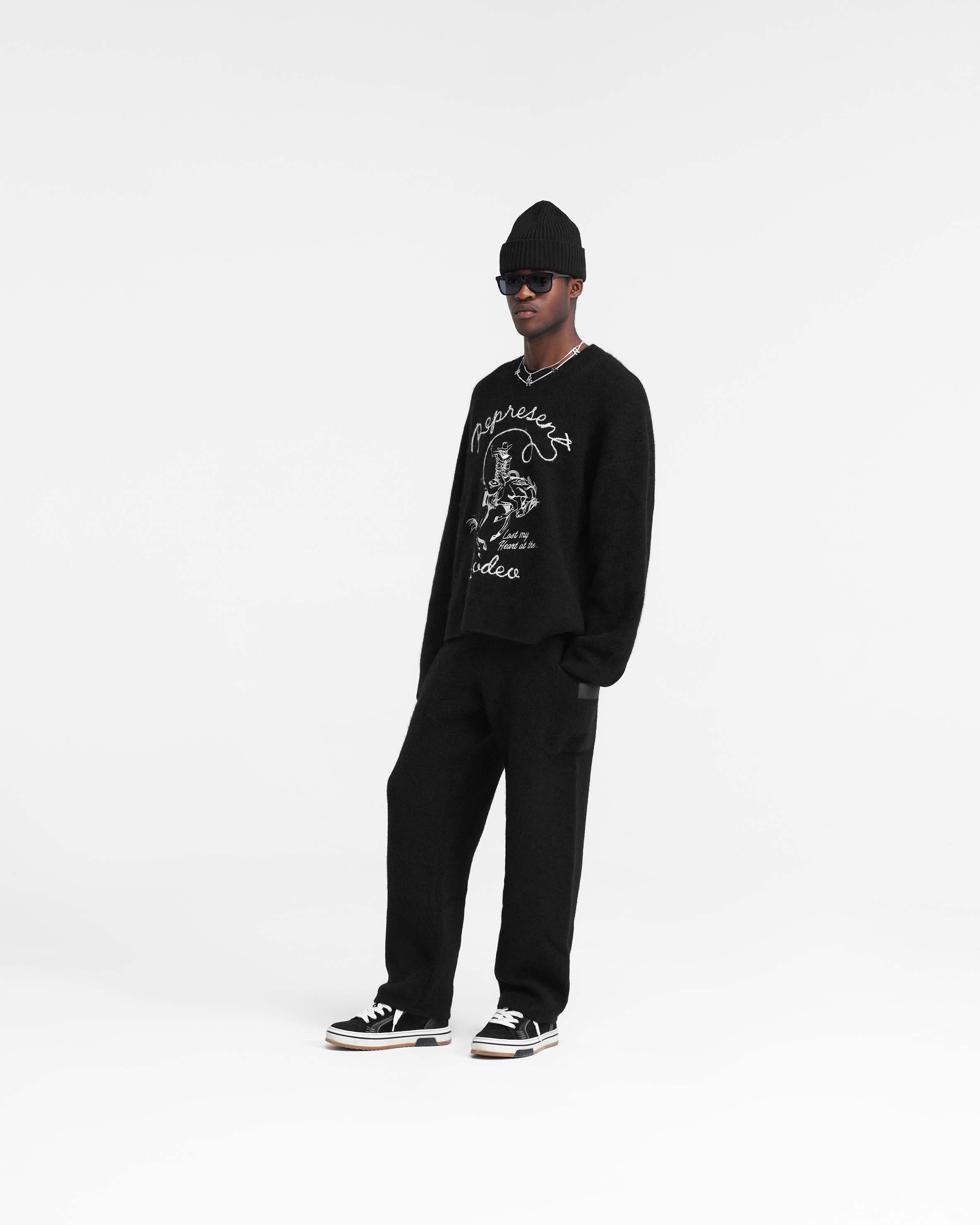 Premium Western Knit Sweatshirt for Men & Women | Soft Cotton Blend | Jet Black | Casual Wear & Outdoor Activities