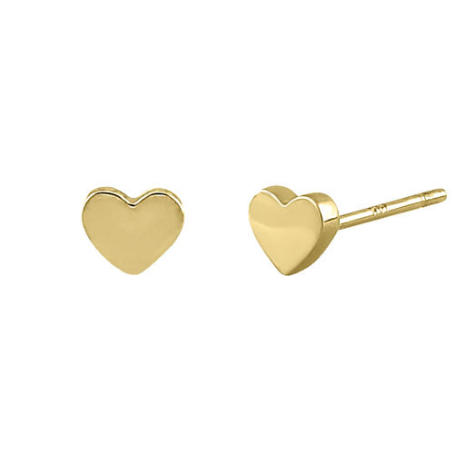 14K Yellow Gold Tiny Heart Stud Earrings for Women - Dainty & Elegant Jewelry Gift for Her - Perfect for Valentine's Day, Anniversary & Everyday Wear