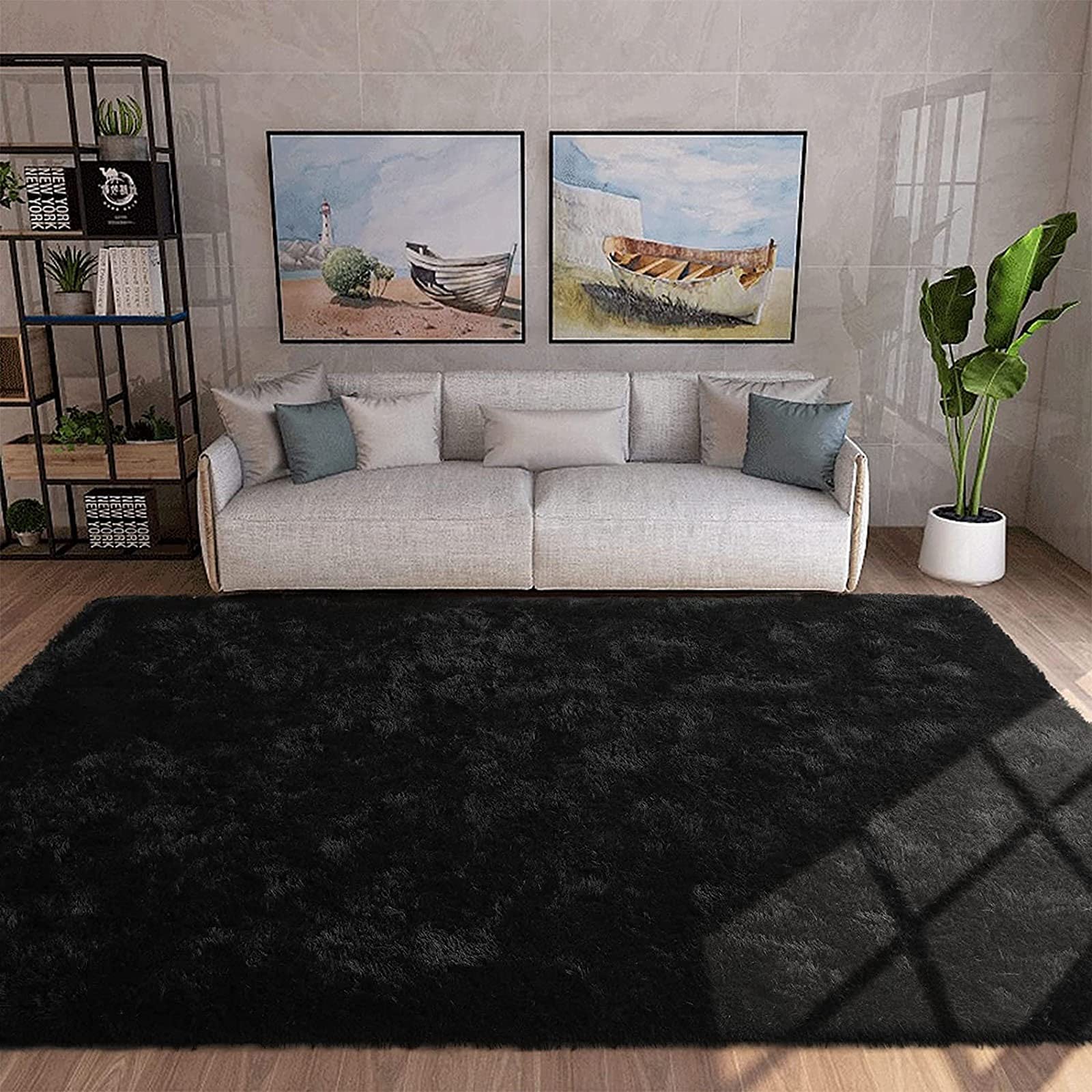Soft Gradient Tie-Dye Area Rug - 5x7 Feet Non-Slip Fluffy Carpet for Living Room, Bedroom & Nursery - Comfortable Floor Mat with Anti-Skid Backing | Perfect for Cozy Home Decor, Kids Play Area & Pet-Friendly Spaces (Color E)
