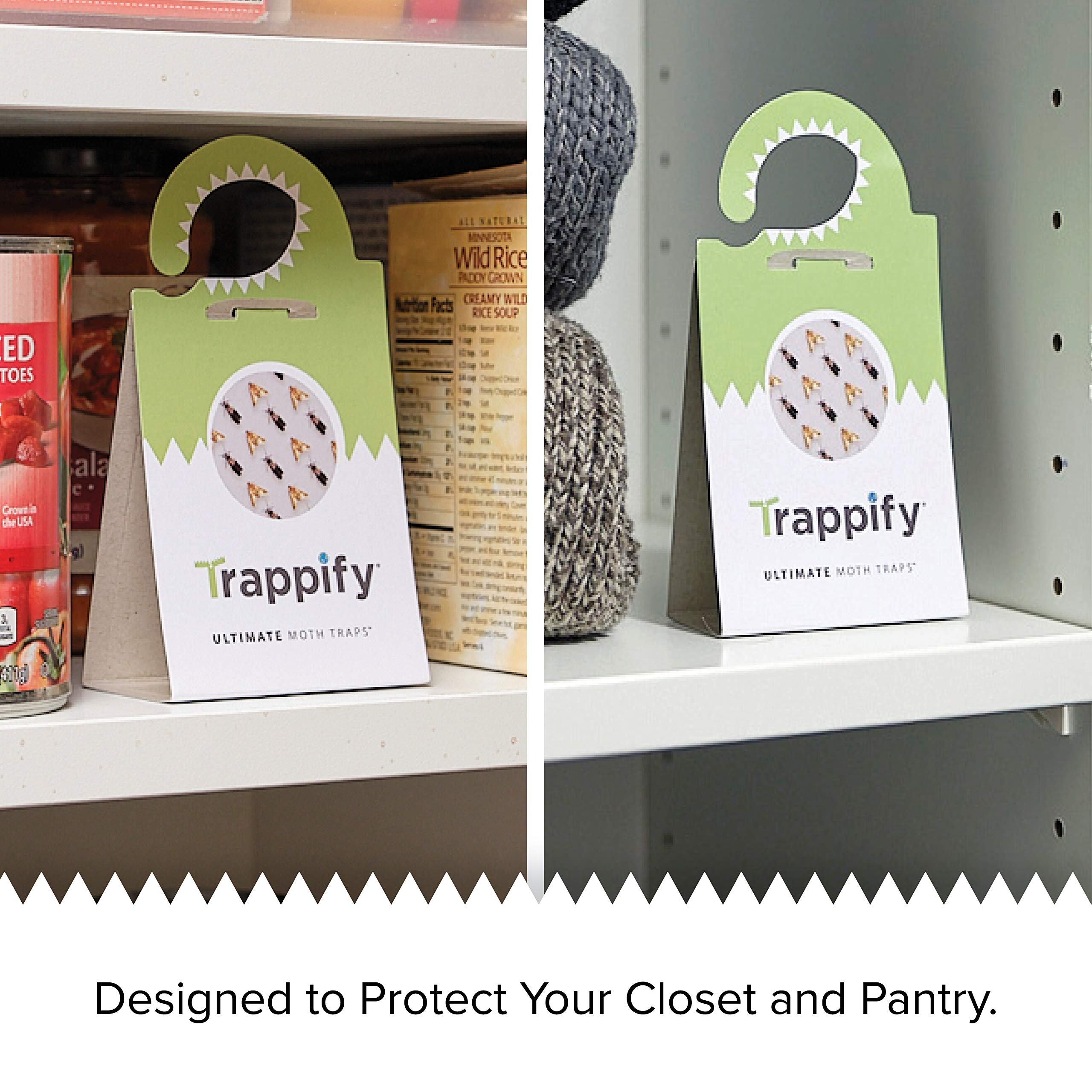 Trappify Ultimate Moth Traps - Strong Adhesive Clothes Moth Traps & Pantry Moth Catchers for Home, Kitchen, Closet, Cabinet | Eco-Friendly, Easy to Use (8 Pack) - Protect Your Wardrobe & Food Storage from Moth Damage