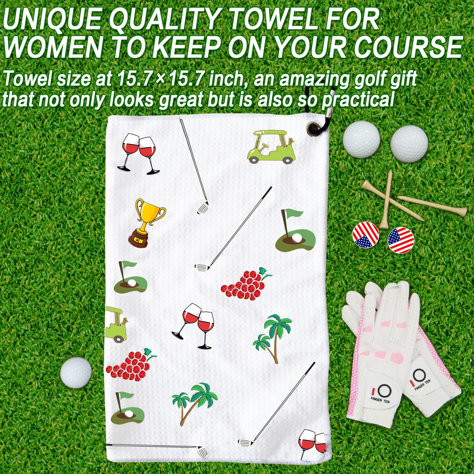 Premium 2-Pack Golf Towel Set with Club Brush - 16