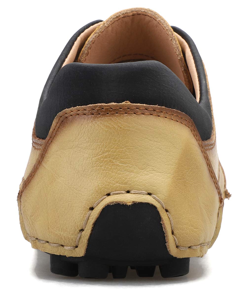 Honeystore Men's Leather Loafers - Comfortable Driving Moccasins & Lace-Up Shoes for Wide Feet | Perfect for Casual Wear, Office & Travel