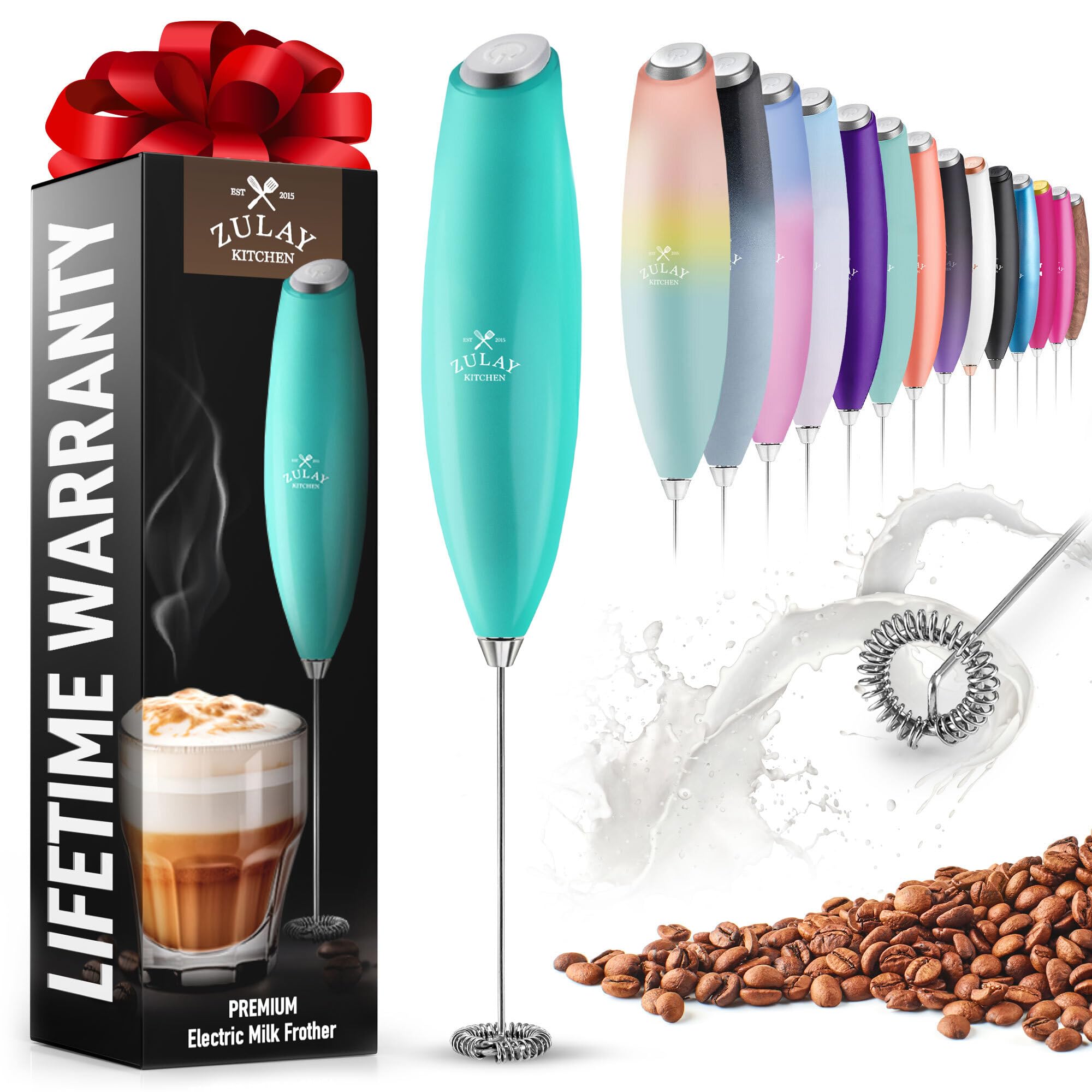 Premium Handheld Milk Frother with Upgraded Titanium Motor - Electric Whisk & Mini Mixer for Coffee, Latte, Cappuccino, Matcha, Hot Chocolate - Perfect for Home, Office & Cafe Use