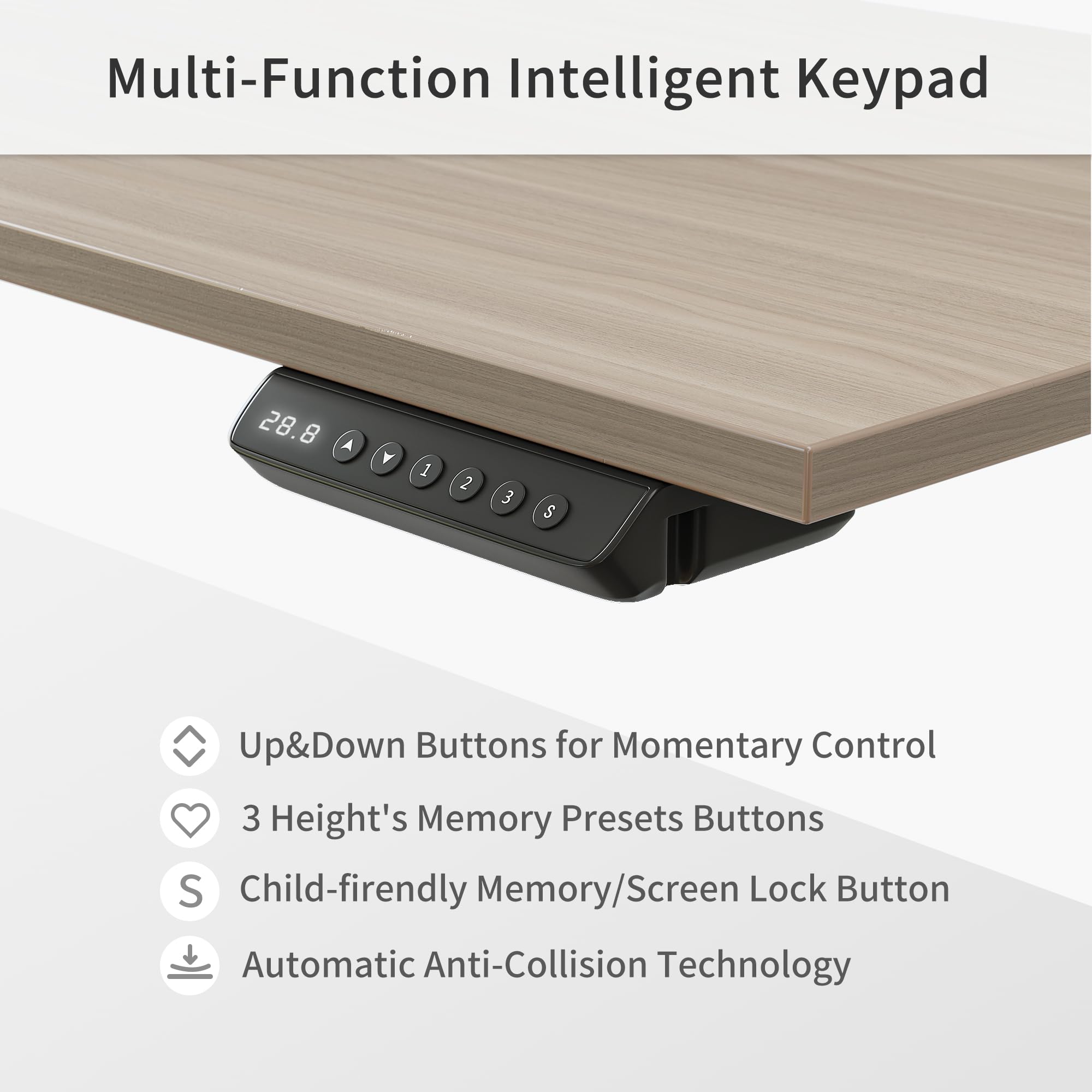FEZIBO Electric Height Adjustable Standing Desk - 63