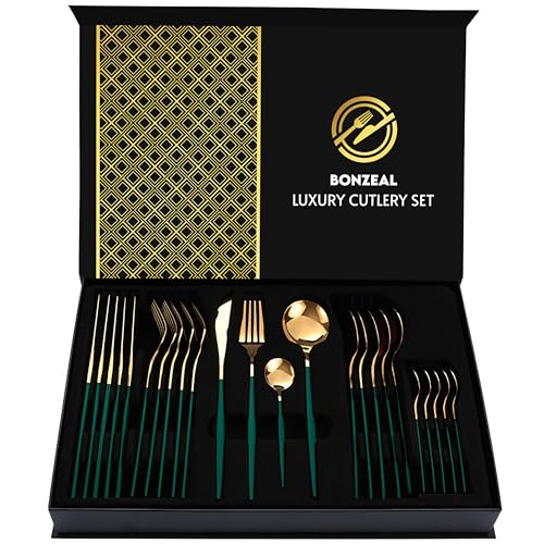 Green-Gold Cutlery Set