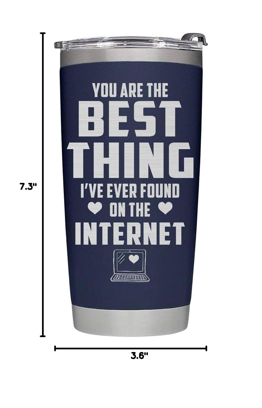 Funny 20oz Tumbler for Men - Insulated Coffee Cup with Lid & Straw - Perfect Gift for Husband, Boyfriend, Dad | Office Use, Gym, Travel & Daily Commute
