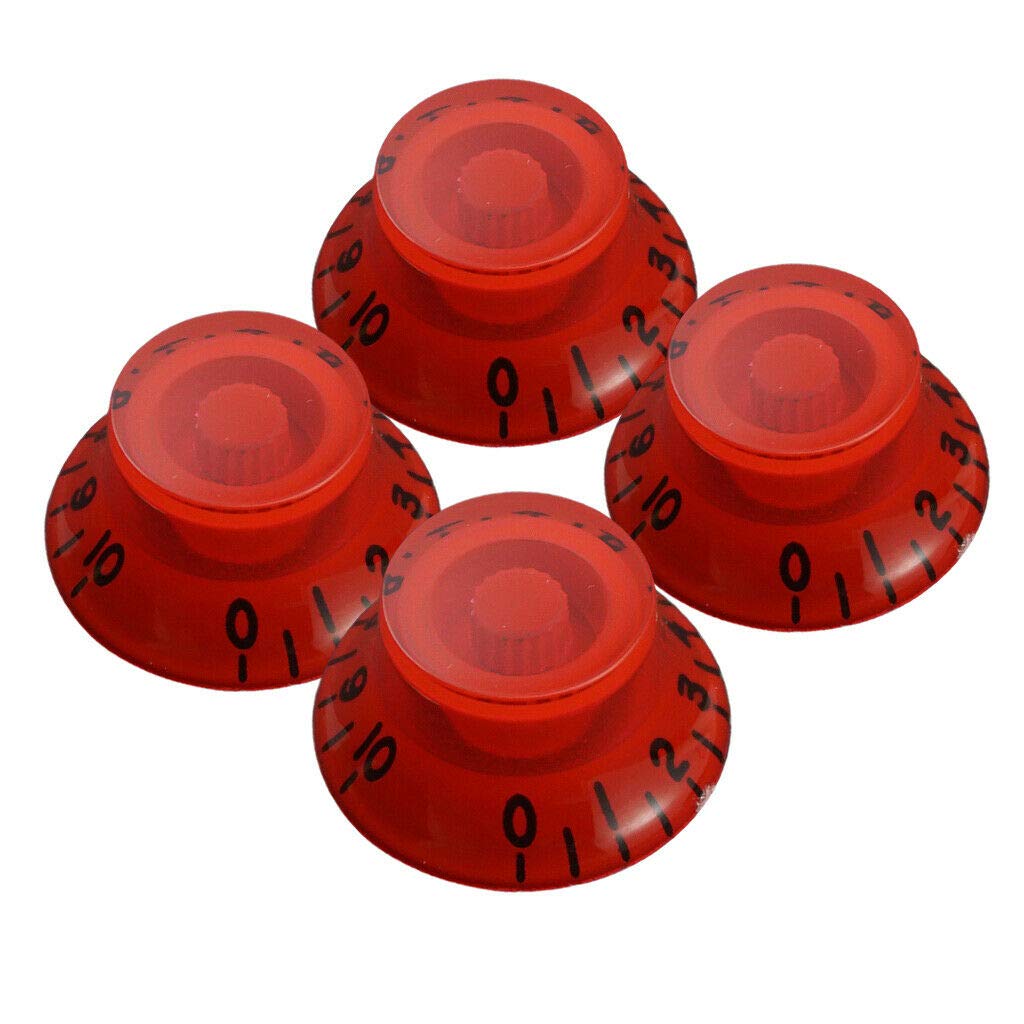 4PCS Red Guitar Speed Control Knobs for LP Electric Guitar - Replacement Parts for Les Paul Style Guitars - Perfect for DIY Guitar Repair & Customization
