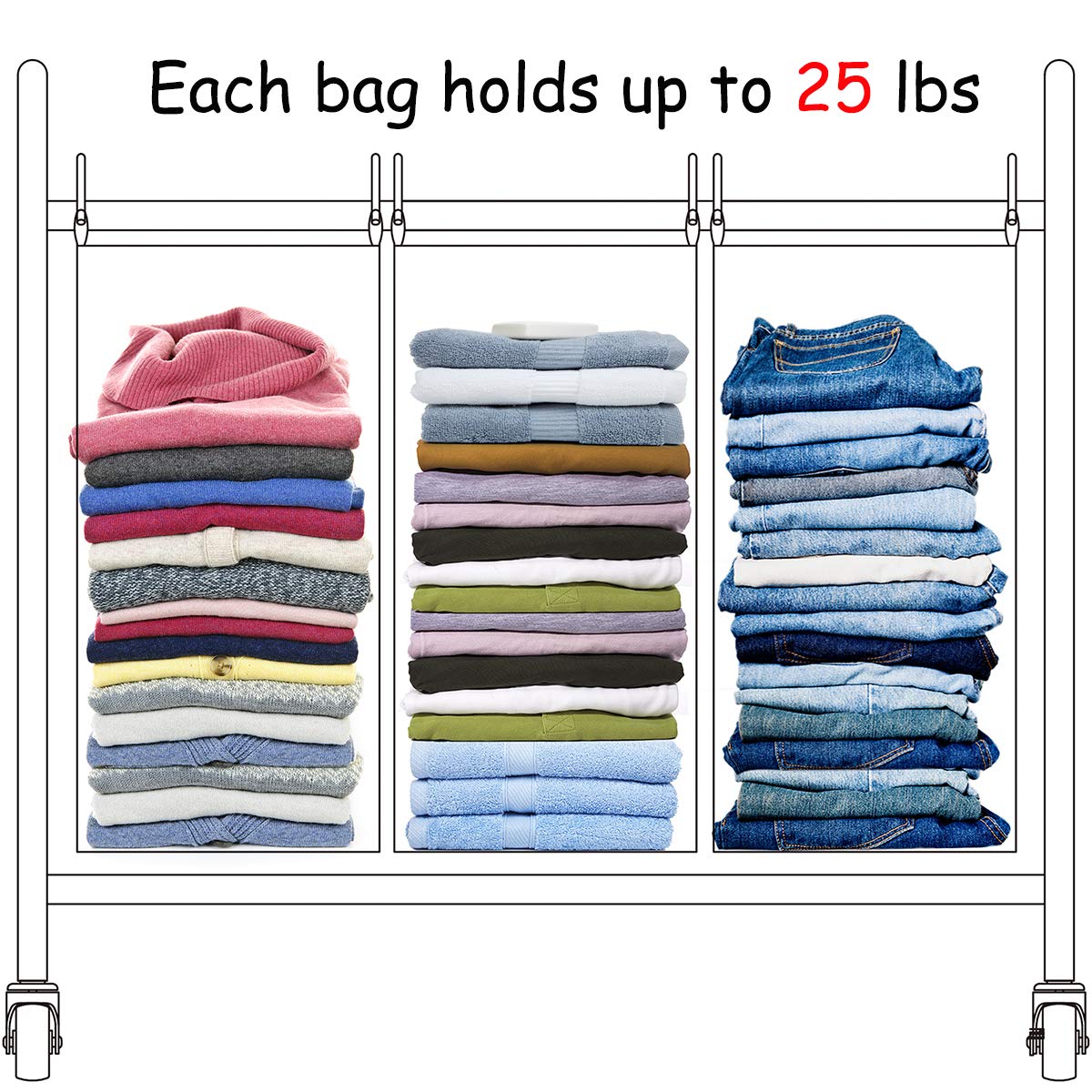 4-Section Heavy Duty Rolling Laundry Hamper Cart with Removable Bags & Wheels - Laundry Basket Organizer for Clothes Sorting - Perfect for Laundry Room, Dorm, or Apartment Organization (Beige)