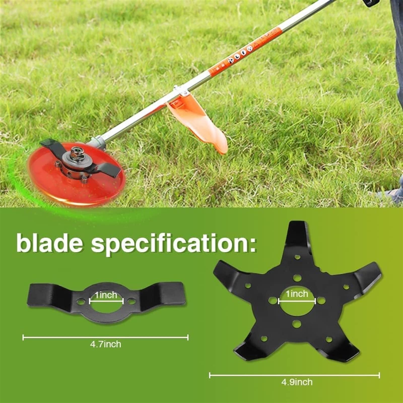 2023 Upgraded Universal Steel Weeder Plate Brush Cutter Head - 4PC Replacement Blades for Lawn Mower & Grass Trimmer - Durable Weed Cutting Accessories for Yard Maintenance, Landscaping & Gardening