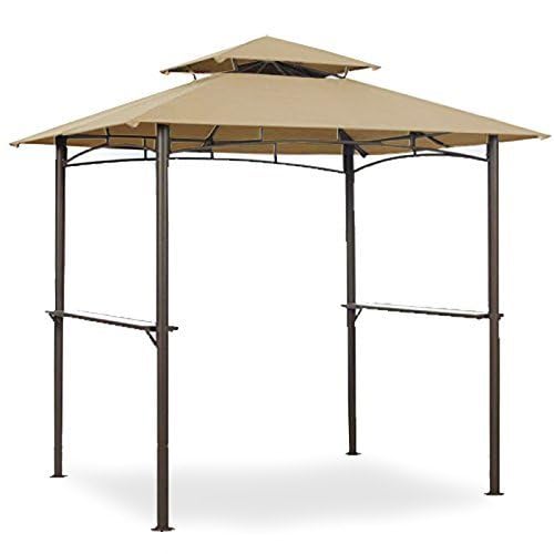 Garden Winds Replacement Canopy Top Cover for The Grill Gazebo L-GG019PST - 350 Beige | Durable Outdoor BBQ Shelter Accessory | Perfect for Patio, Deck, and Backyard Gatherings