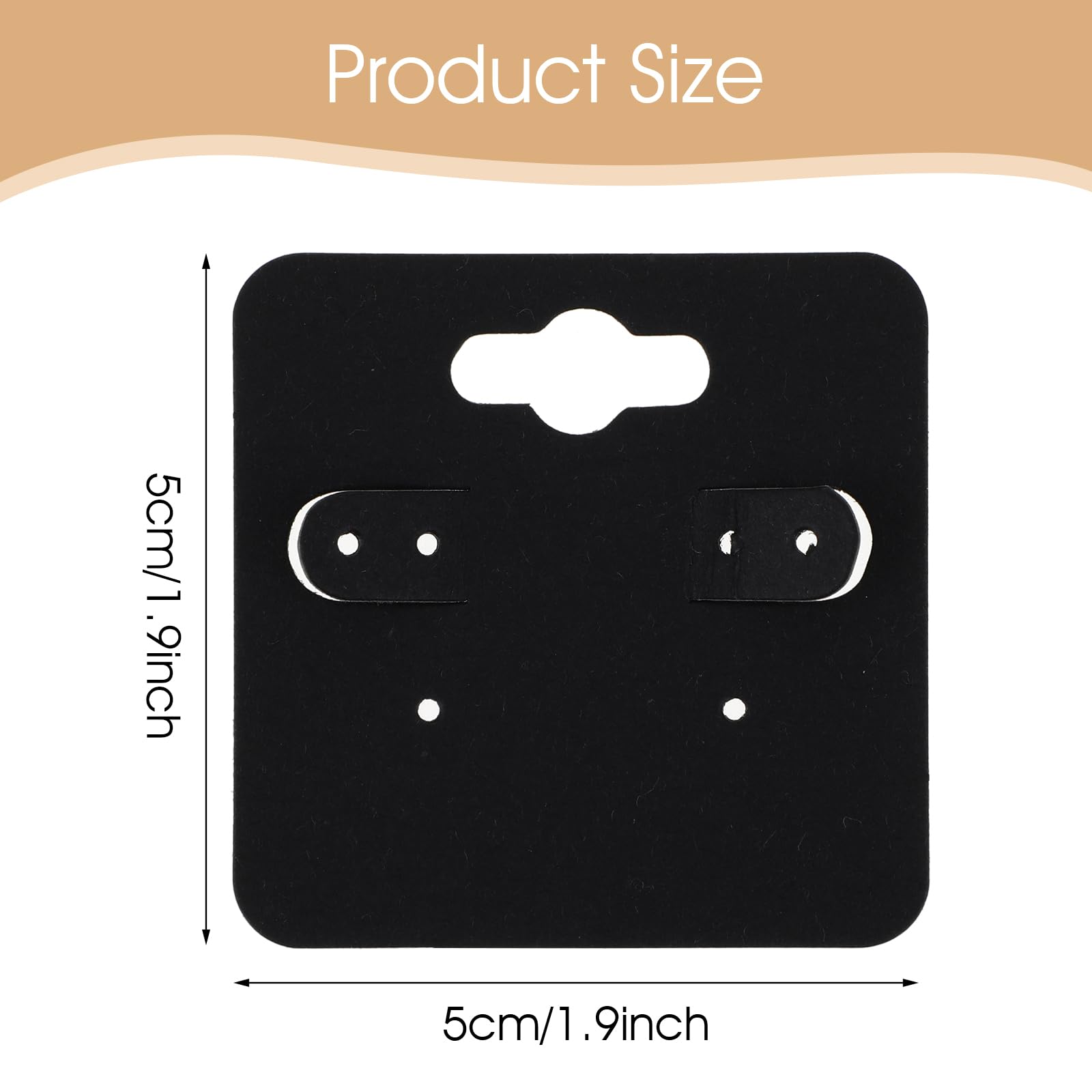 100 Pcs Kraft Earring Display Cards - Blank Jewelry Packaging with 6 Holes for Hanging Earrings | Durable Cardboard Earring Holders for Retail Stores, Craft Shows & Online Boutique Jewelry Displays (Black)