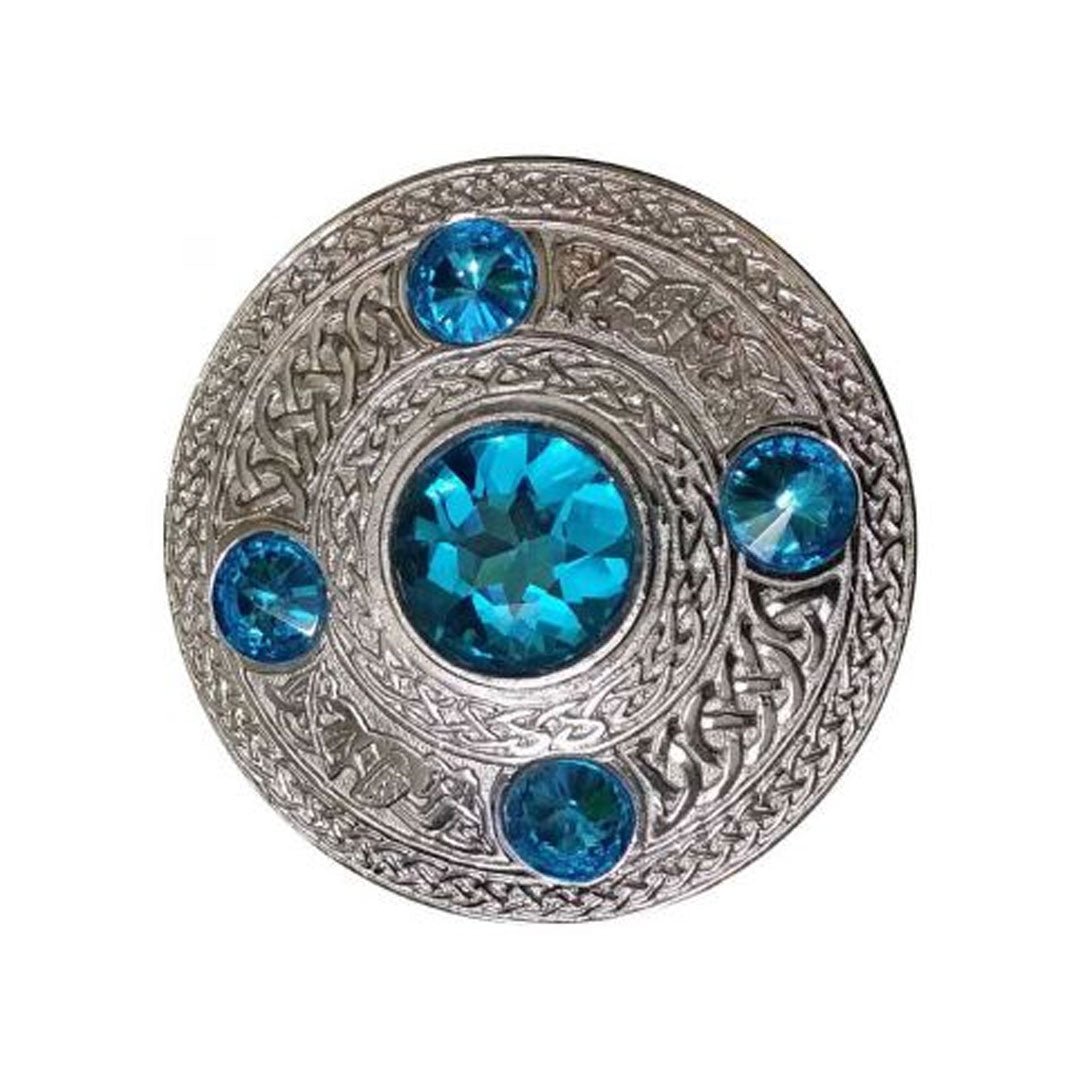 Celtic Design Brooch with 5 Gemstones - Vintage Irish Jewelry for Women, Perfect for Weddings, Parties & Special Occasions