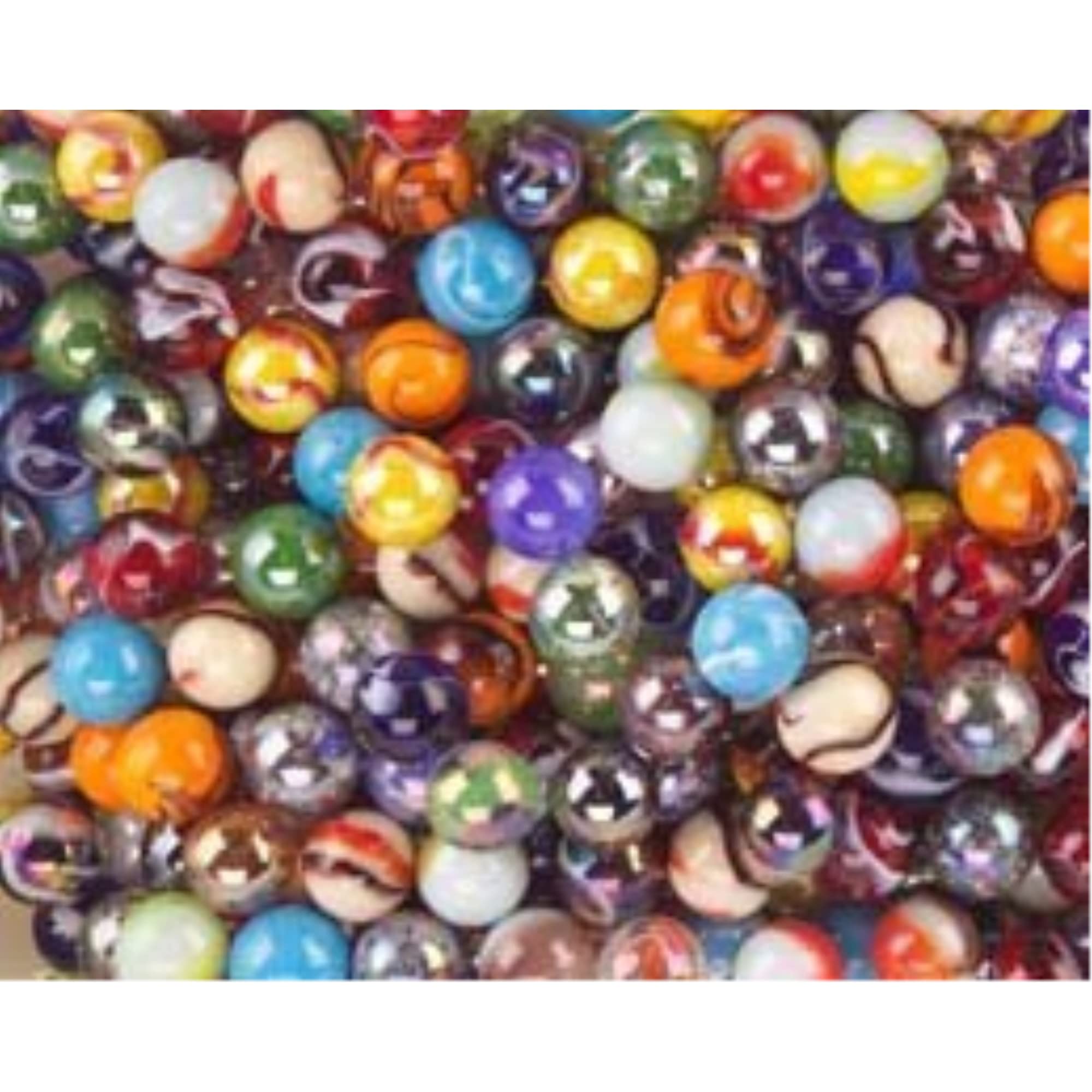 Premium 1/2 Inch Peewee Marbles - 24pc Assorted Colors & Styles for Kids Games, DIY Crafts & Home Decor | Classic Glass Marble Collection for Children's Play, Sensory Bins & Decorative Use