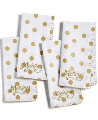 Elegant Gold Napkins Set of 4 - Premium Dinner Napkins for Holiday Parties, Weddings & Special Occasions