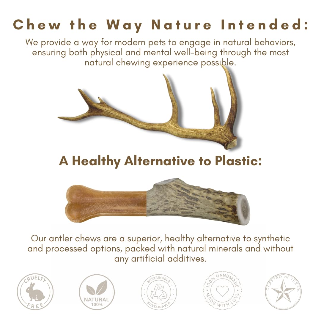 Premium Split Elk Antlers for Dogs - All Natural Dog Chew Bones (3 Pack Small to Medium) - Naturally Shed & Cruelty-Free - WhiteTail Naturals - Perfect for Teething, Dental Health & Long-Lasting Chewing