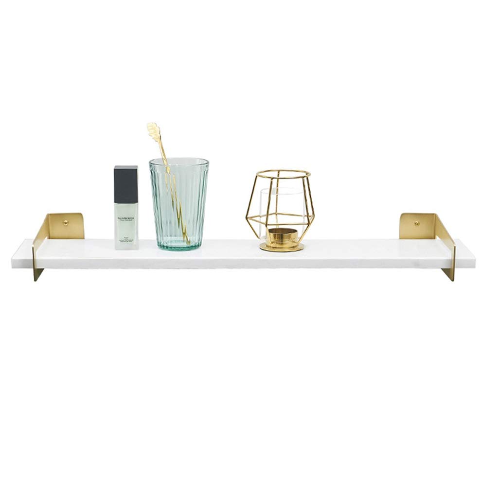 White Marble Bathroom Wall Shelf - 60x20x7cm Bath & Kitchen Storage Rack for Phone, Mirror & Essentials - Perfect for Modern Bathroom & Living Room Organization