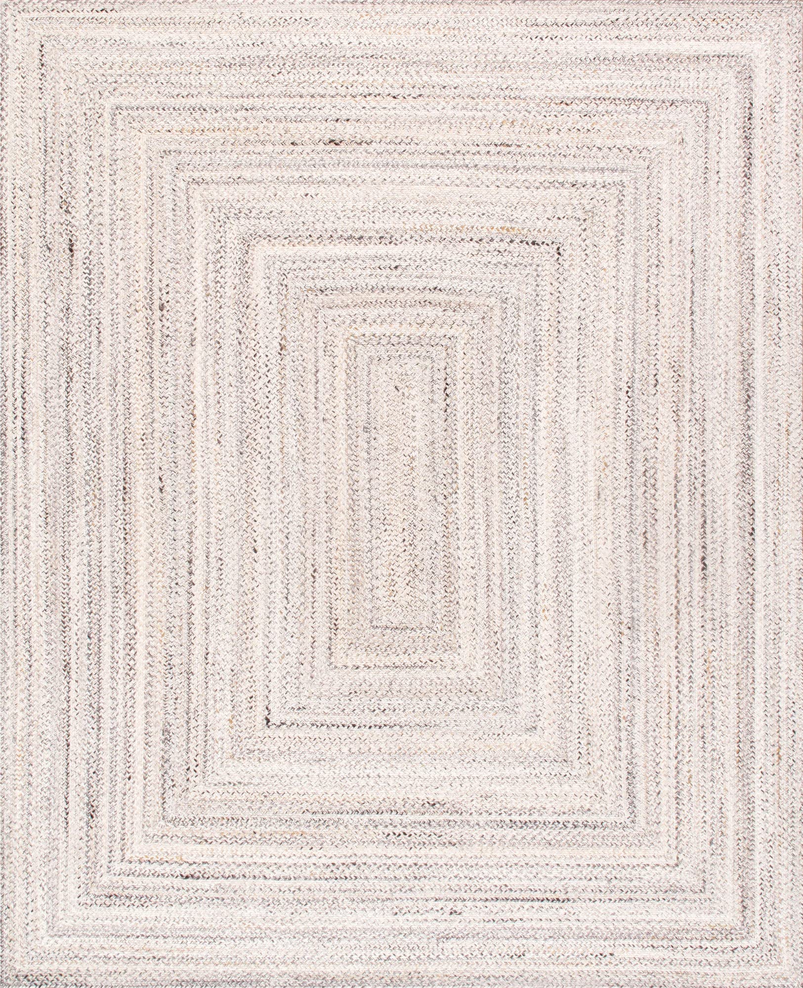 Pasargad Home Camilo Hand Braided Geometric Area Rug 4x6 Feet - Ivory Indoor Outdoor Rug for Living Room, Bedroom, Patio & Deck