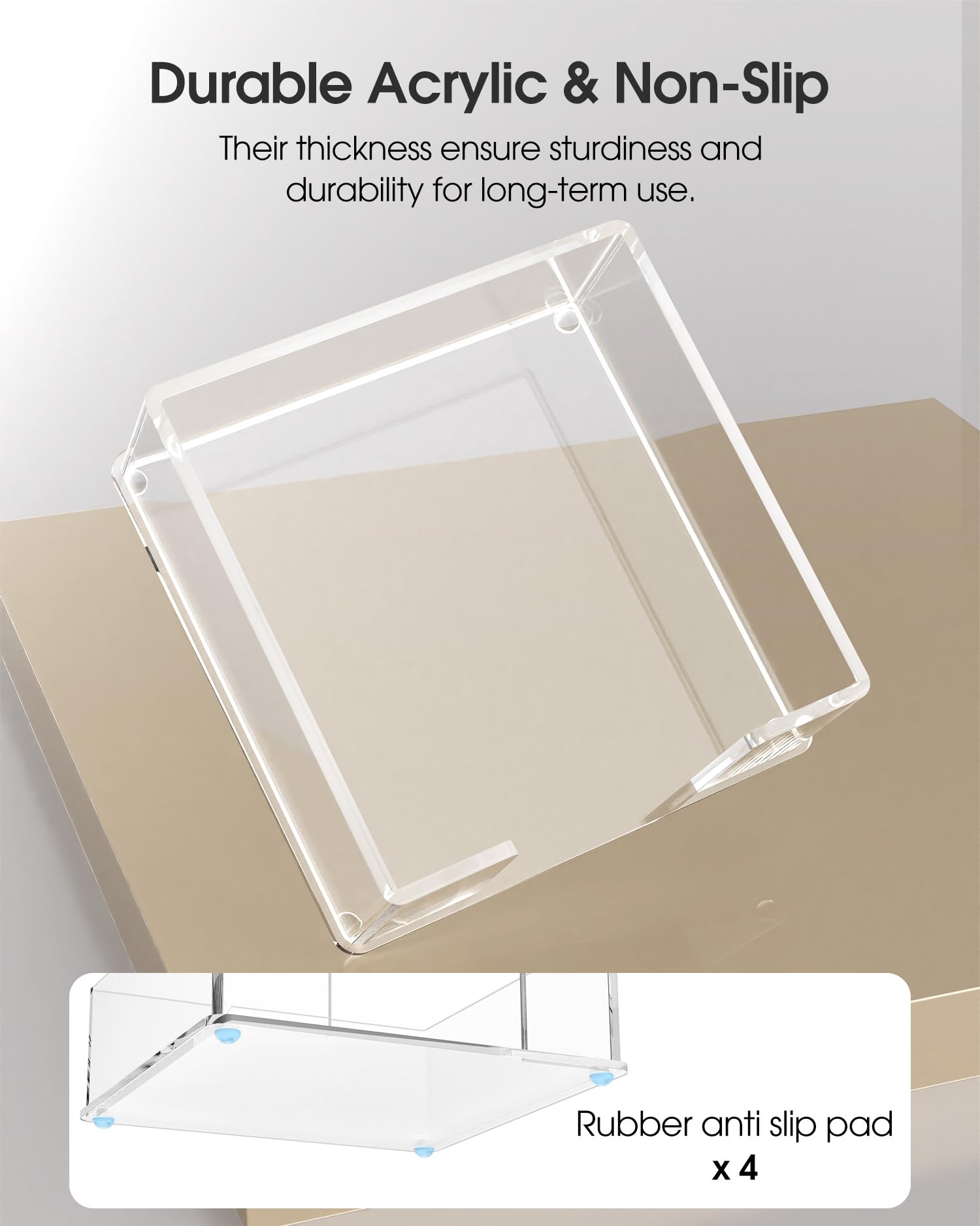 MaxGear Clear Acrylic Cocktail Napkin Holder - 5.5 x 5.5 Inch Tabletop Beverage Towel Caddy for Bars, Parties, Kitchens & Dining Rooms - Perfect for Hosting, Entertaining & Home Decor