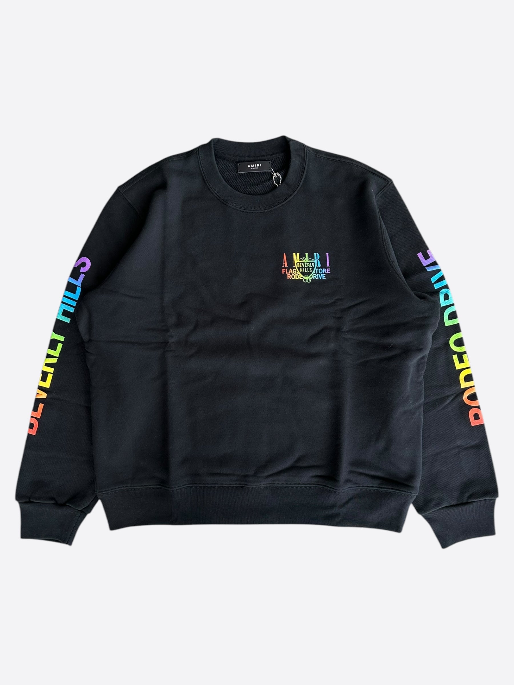 Amiri Black Rainbow Beverly Hills Sweater - Luxury Designer Knitwear for Men | Perfect for Casual Outings & Streetwear Fashion