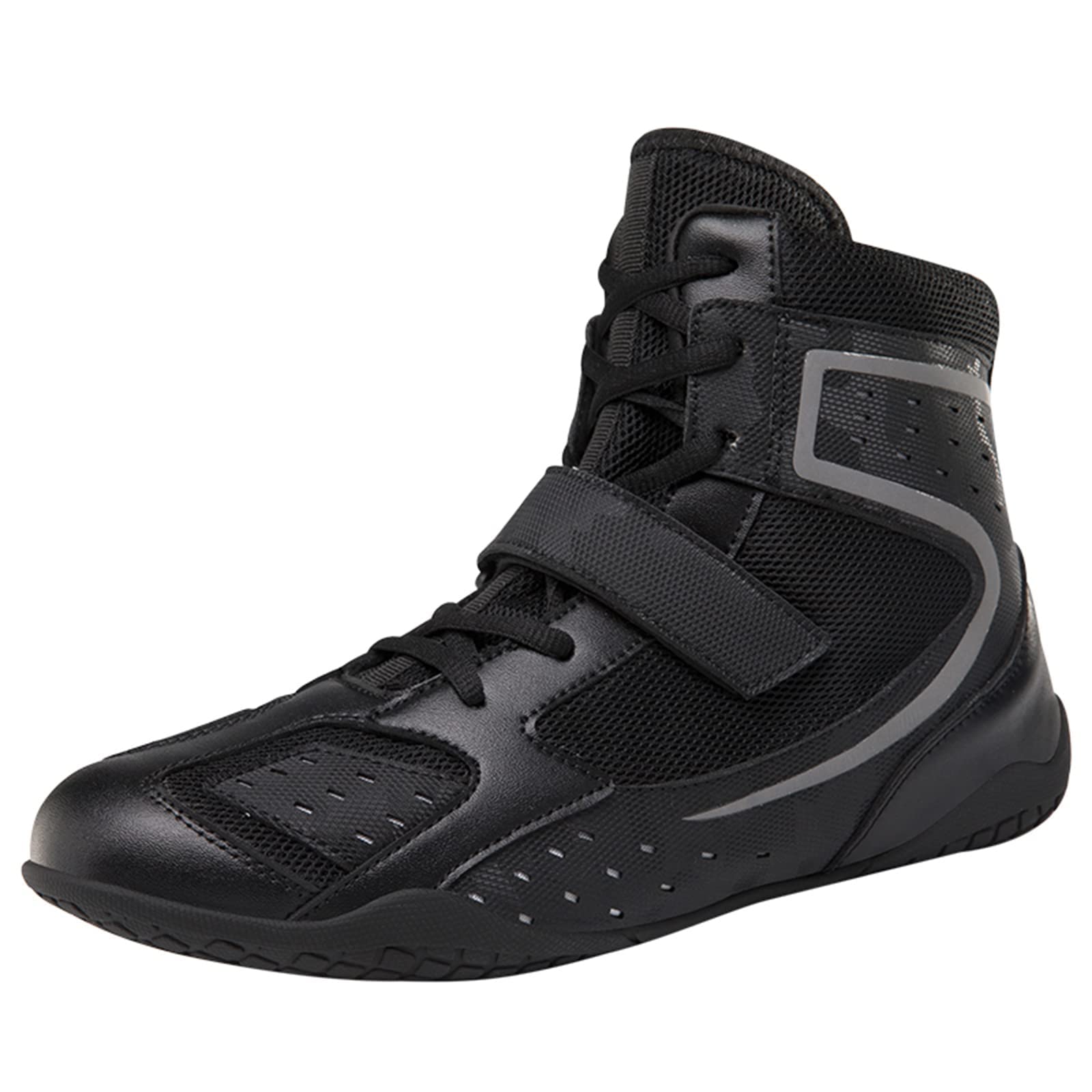 Unisex Leather Boxing Shoes - Anti-Slip Wrestling & Fitness Shoes for Men & Women | Lightweight Sports Footwear for Boxing, Wrestling & Gym Training