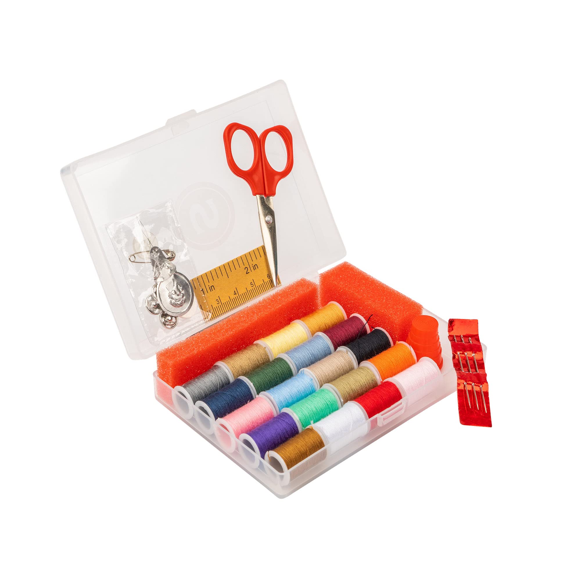 Portable Singer Sewing Kit with Travel Storage Box - Essential Sewing Supplies for Travel, Home & Emergency Repairs - Perfect for DIY, Crafts & Quick Fixes on the Go