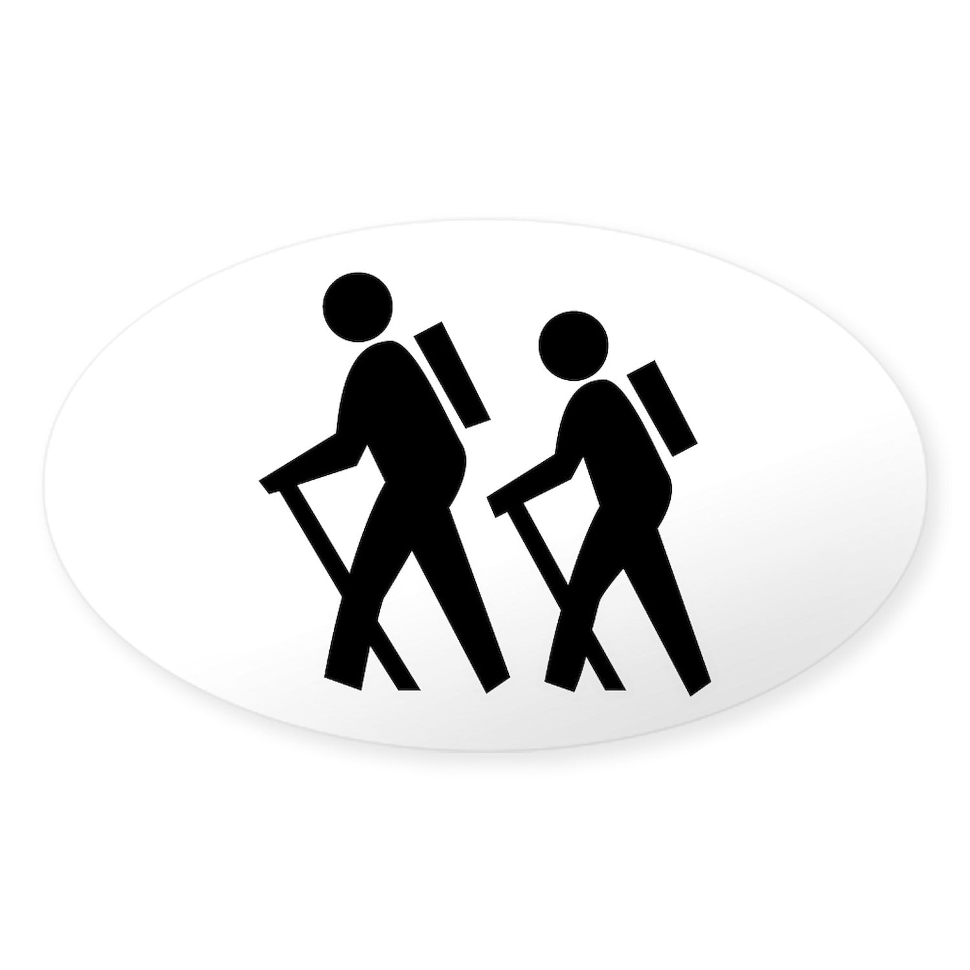 Hiking Oval Sticker - Durable Car Bumper Decal for Outdoor Adventures