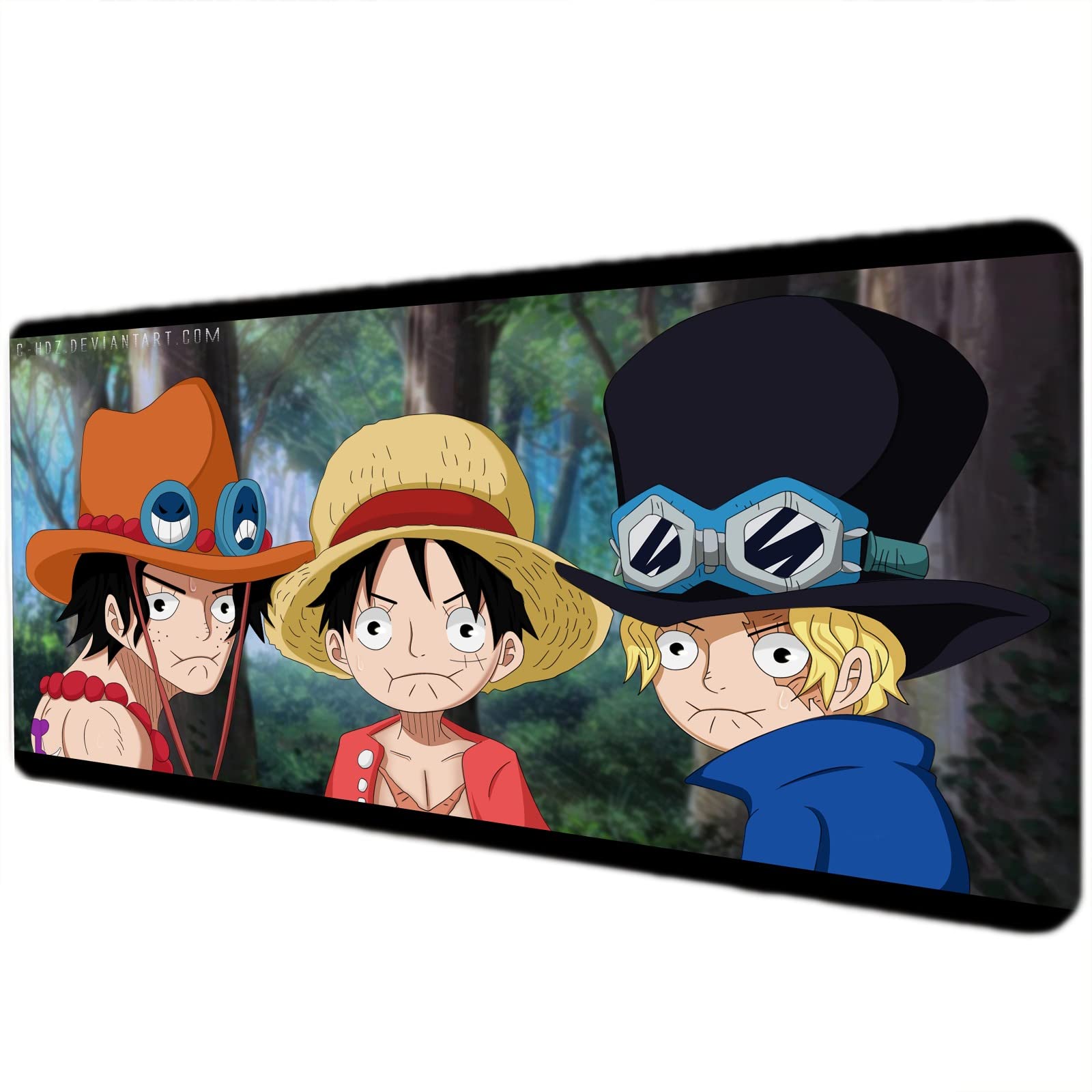 Xofrone One Piece Anime Gaming Mouse Pad - Large Extended Desk Mat (15.7×35.4 Inch & 11.8x35.4 Inch) for Keyboard & Mouse - Perfect for PC Gaming, Office Work & Home Computer Setup