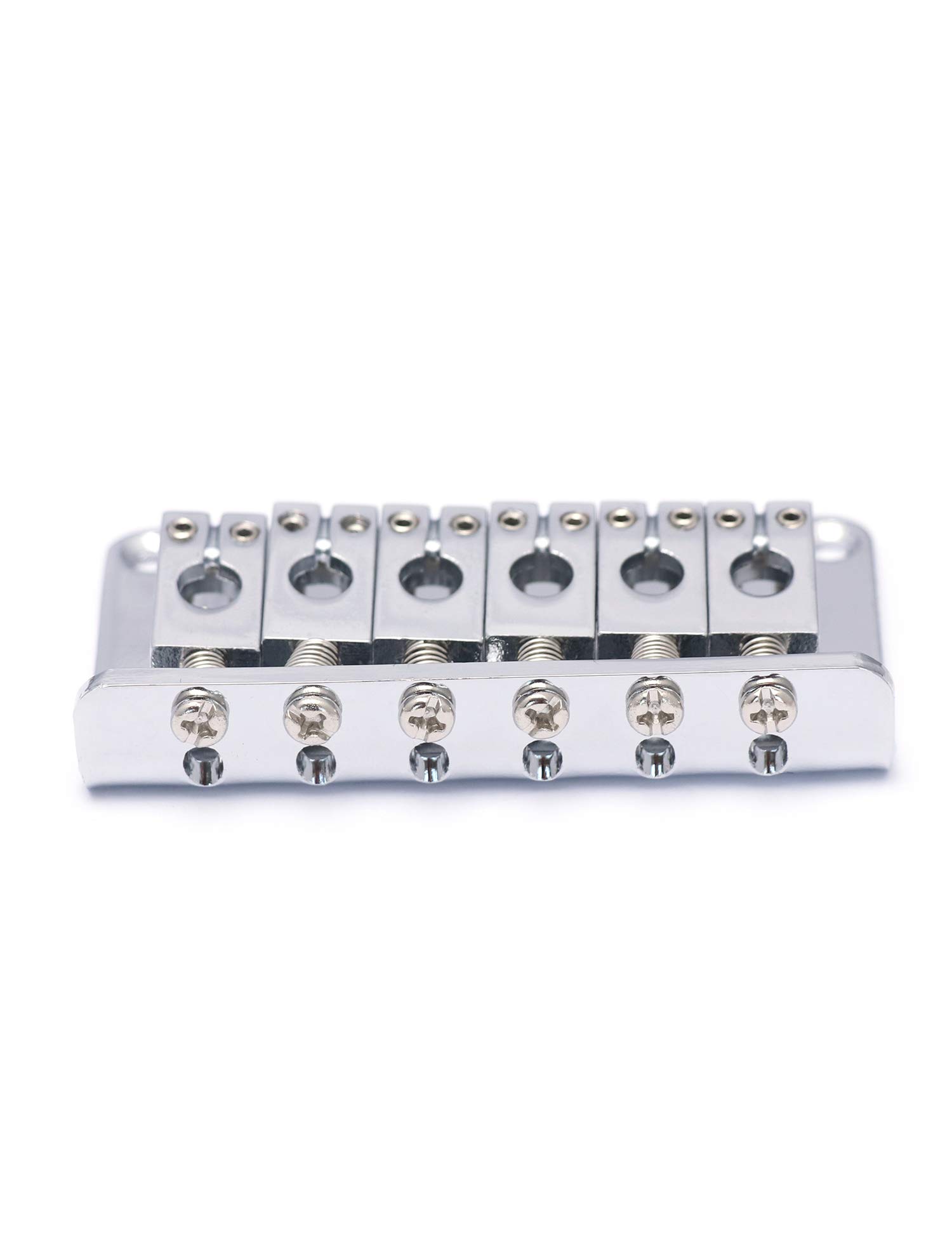 Metallor Chrome Guitar Saddles Bridge - Replacement for Hardtail Strat & Tele Electric Guitars | Perfect for DIY Repairs & Upgrades | Enhance Tone & Playability