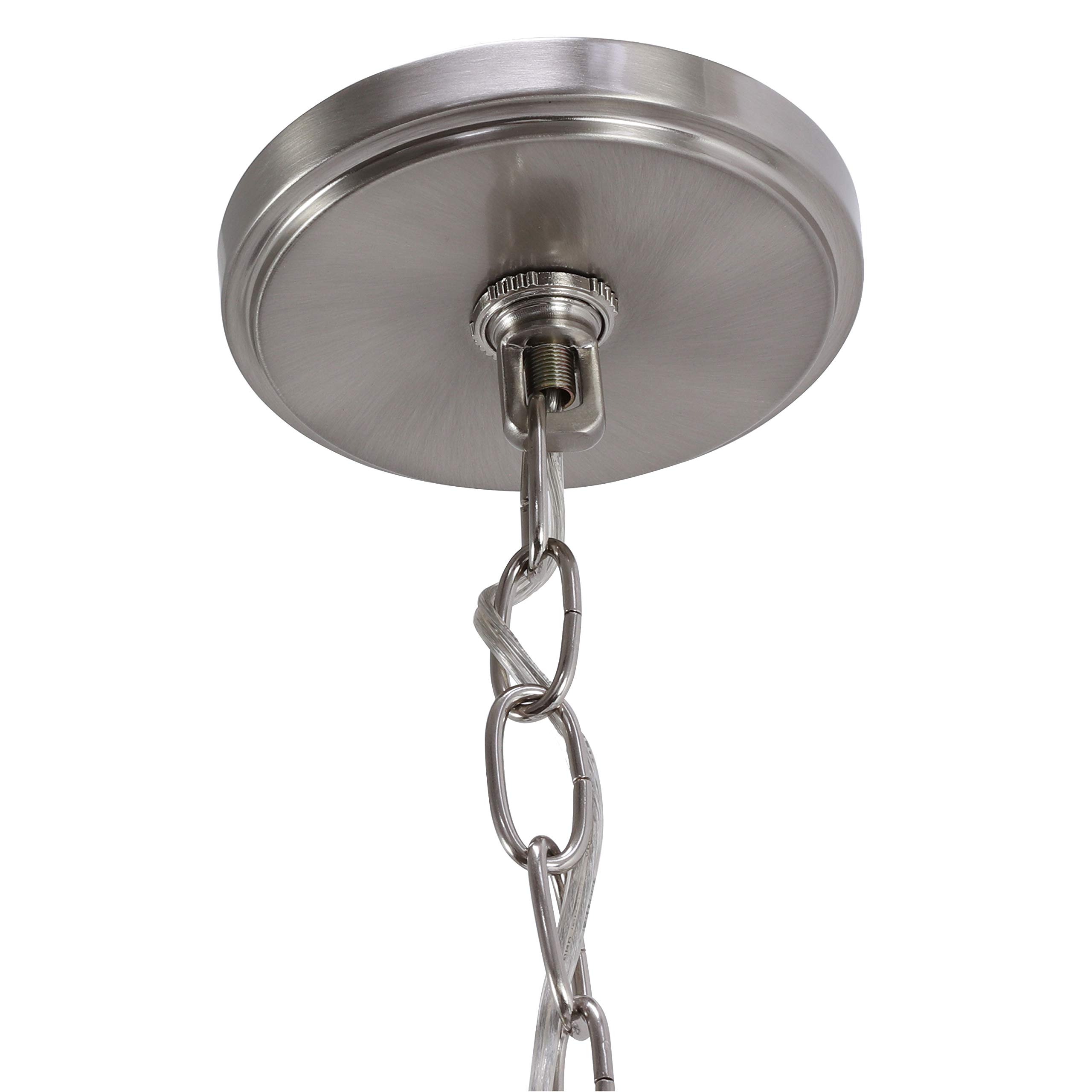 Decor Therapy CH1885 Sadler 6-Light Steel and Glass Pendant Light Fixture - Perfect for Dining Room, Kitchen Island, or Entryway Lighting