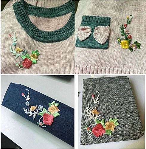 Flower Butterfly Iron On Patches - Embroidered Appliques for Clothing, Bags & Hats - DIY Sew On Stickers for Jackets, Jeans & Accessories - Perfect for Customizing Denim, Backpacks & Caps