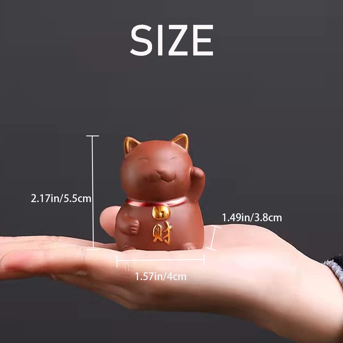 Angry Cat Zisha Tea Pet Figurine - Kung Fu Tea Accessory for Frog Tea Set, Purple Lucky Cat Tea Table Decoration | Perfect Gift for Tea Lovers | Use in Tea Ceremonies, Home Office Decor & Zen Meditation Spaces