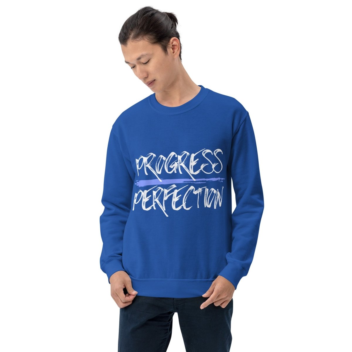Progress Over Perfection Unisex Classic Sweatshirt - Comfortable Cotton Pullover for Men & Women - Perfect for Casual Wear, Gym, and Everyday Outfits